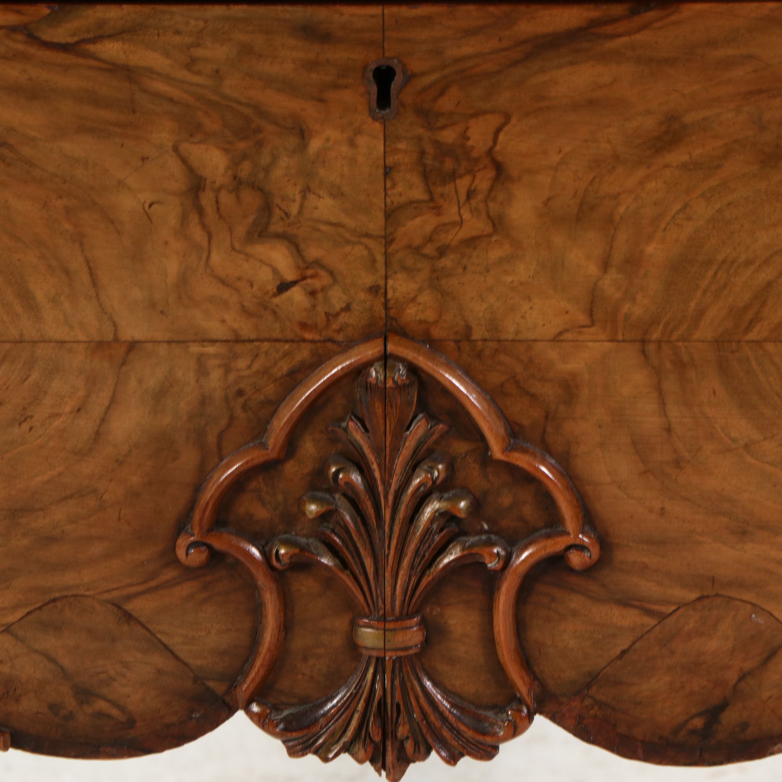 Queen Anne Style Walnut Dressing Table with Ball and Claw Feet, 20th Century