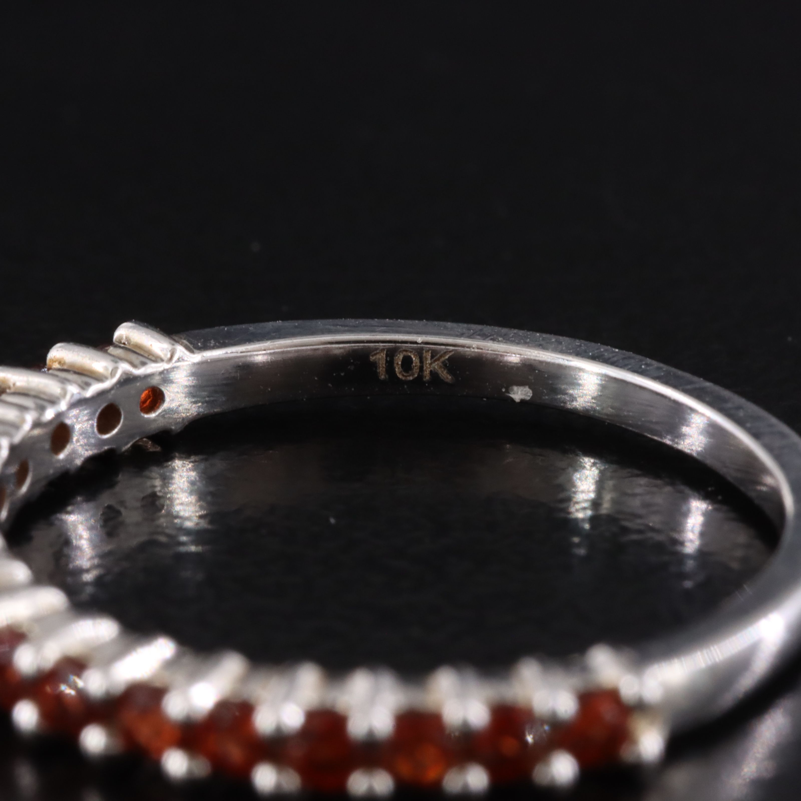 10K Garnet Stackable Ring