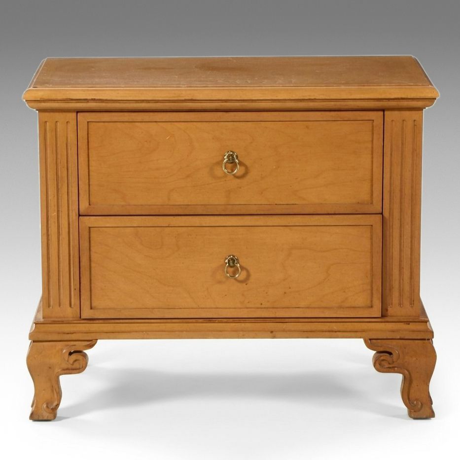 Neoclassical Revival Two-Drawer Commode with Serpentine Feet