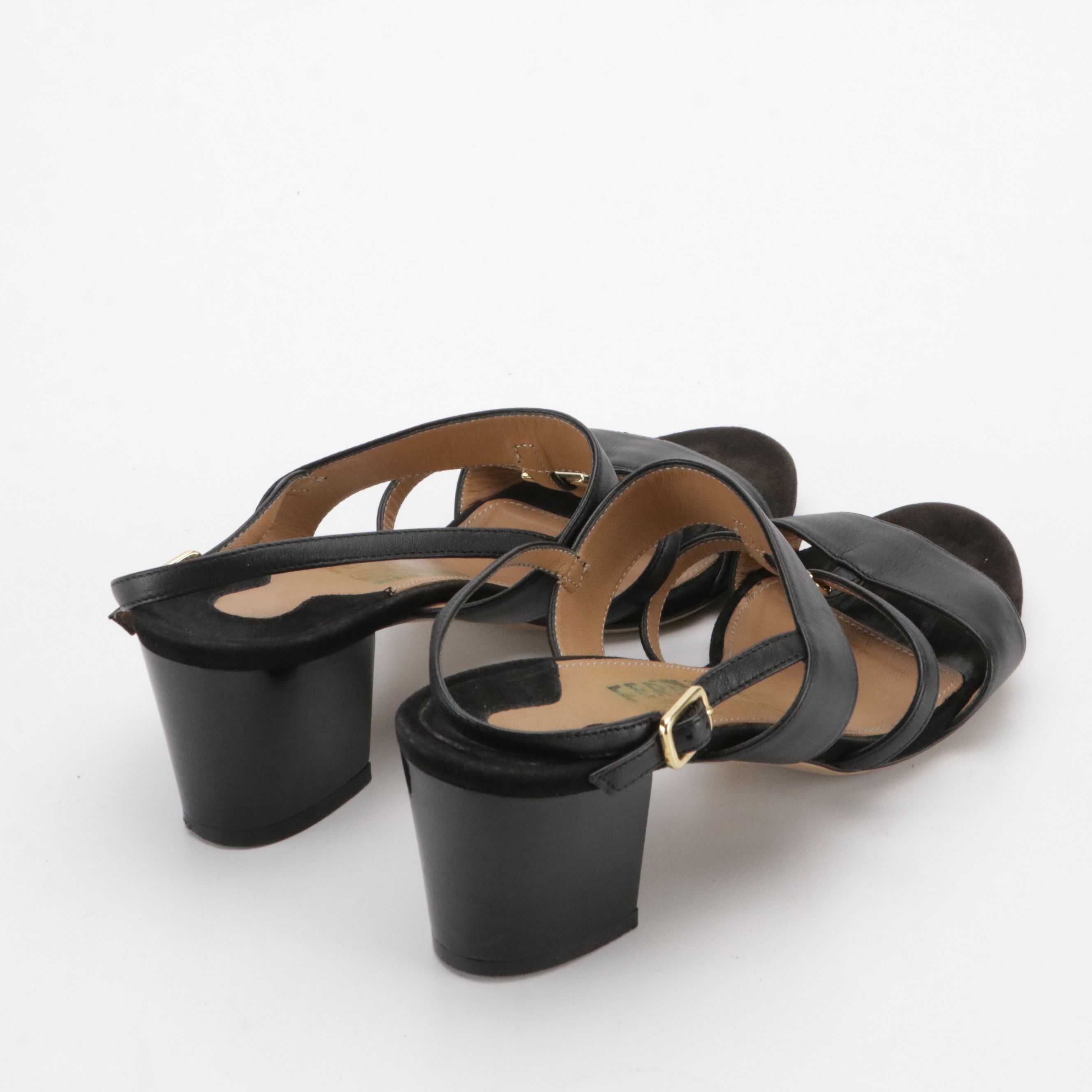 Salvatore Ferragamo Black Leather Sandals with Gancini Hardware