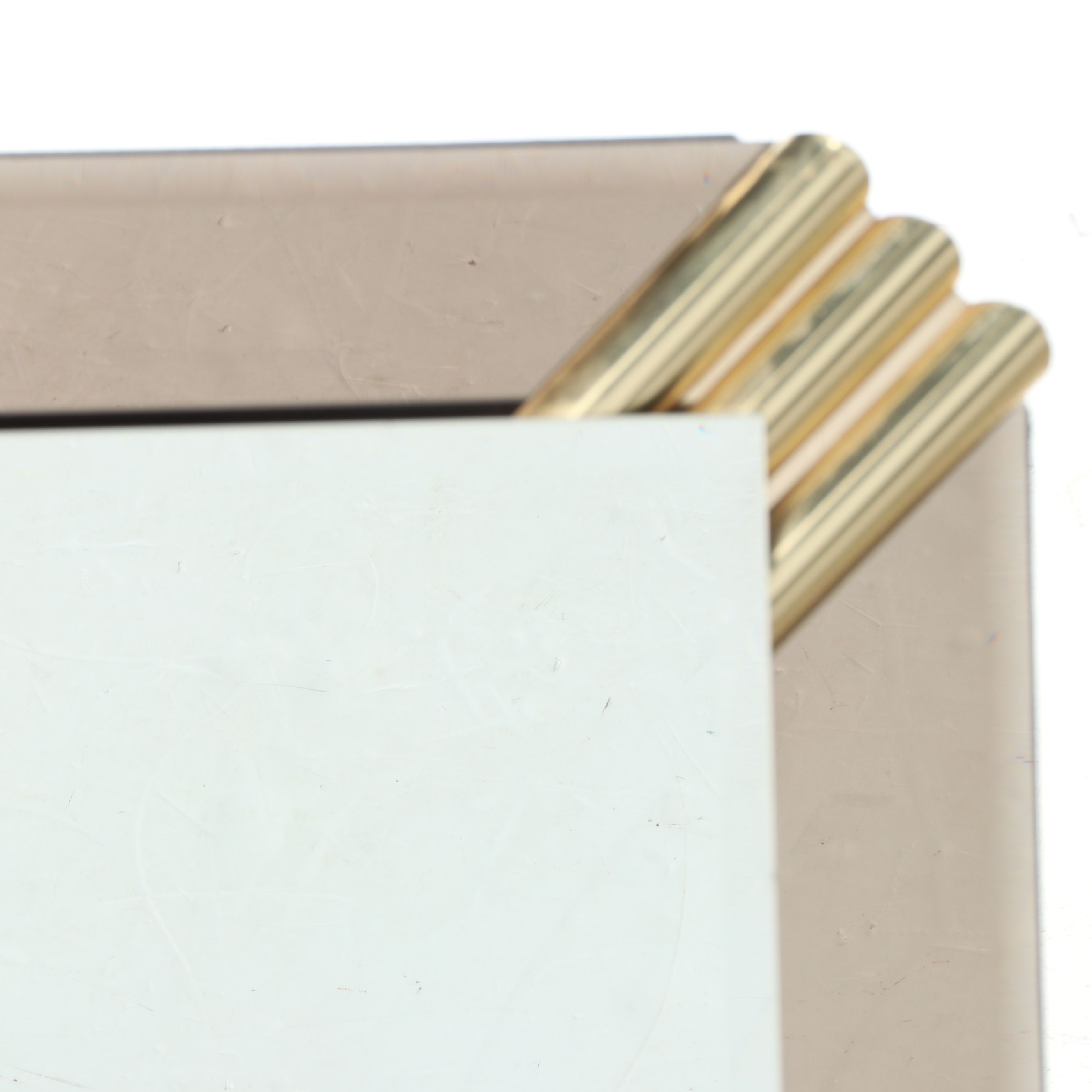 Art Deco Style Dimensional Wall Mirror with Gold Finish Accents