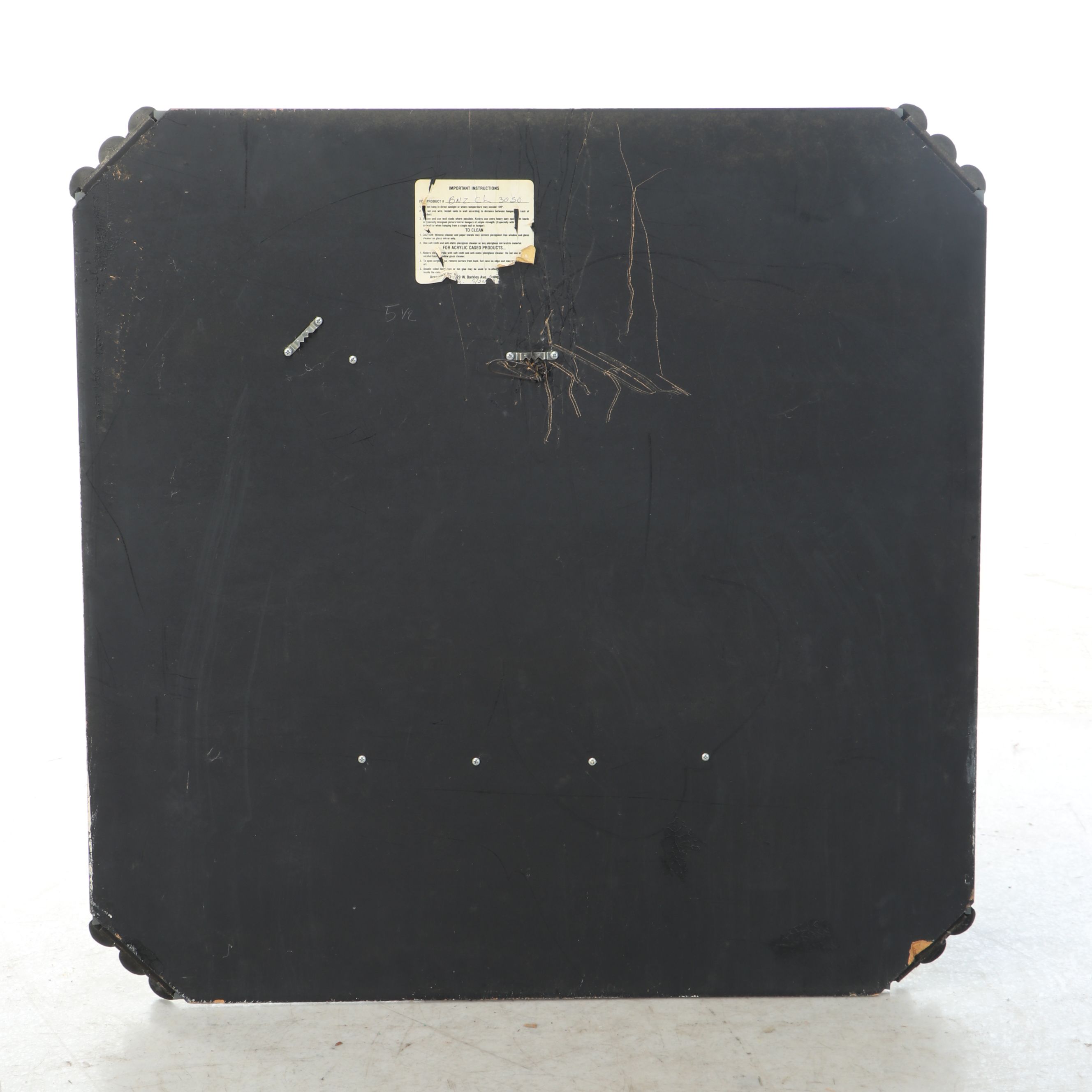 Art Deco Style Dimensional Wall Mirror with Gold Finish Accents