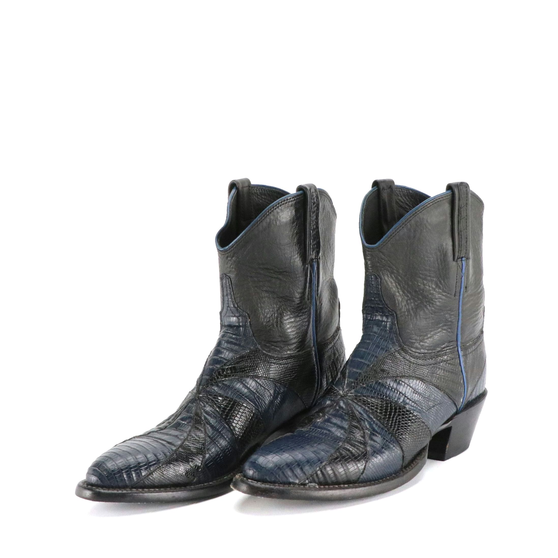 Lucchese Lizard Skin and Leather Short Cowgirl Boots
