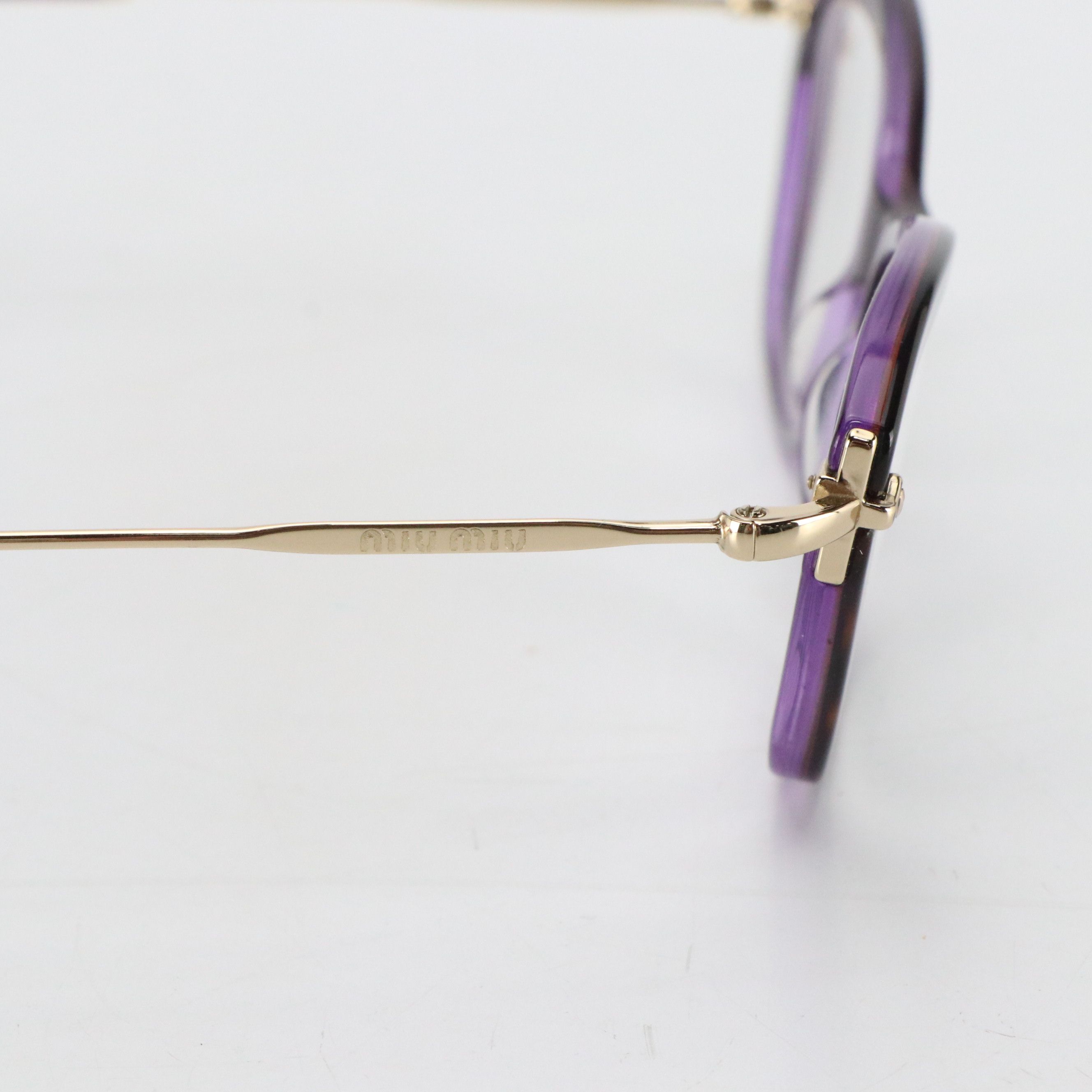 Miu Miu VMU04L Purple Cat Eye Prescription Eyeglasses with Case and Box