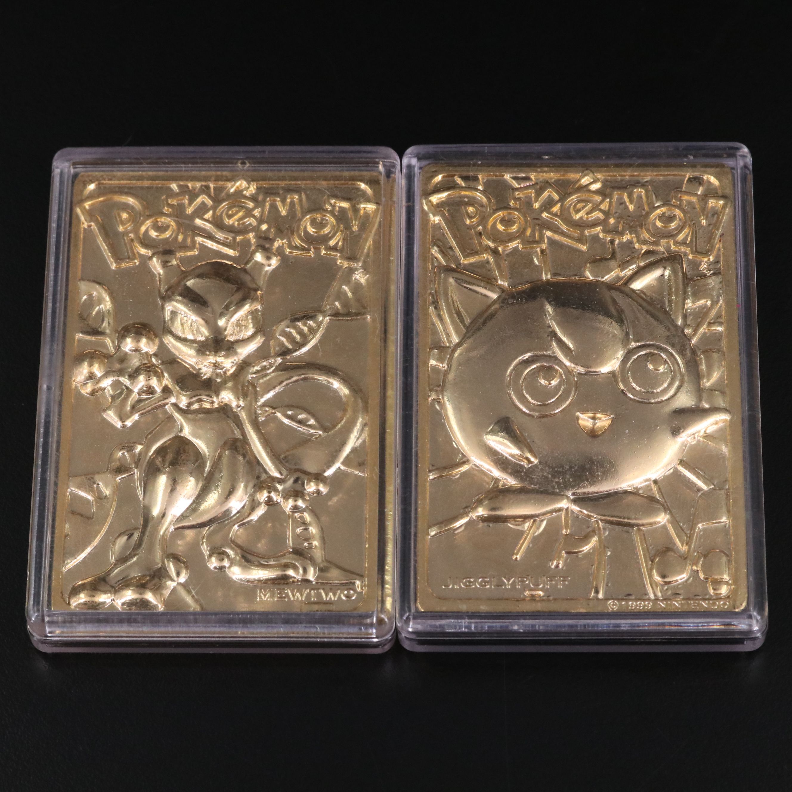 Mewtwo and Jigglypuff Gold Plated Burger King Pokémon Cards