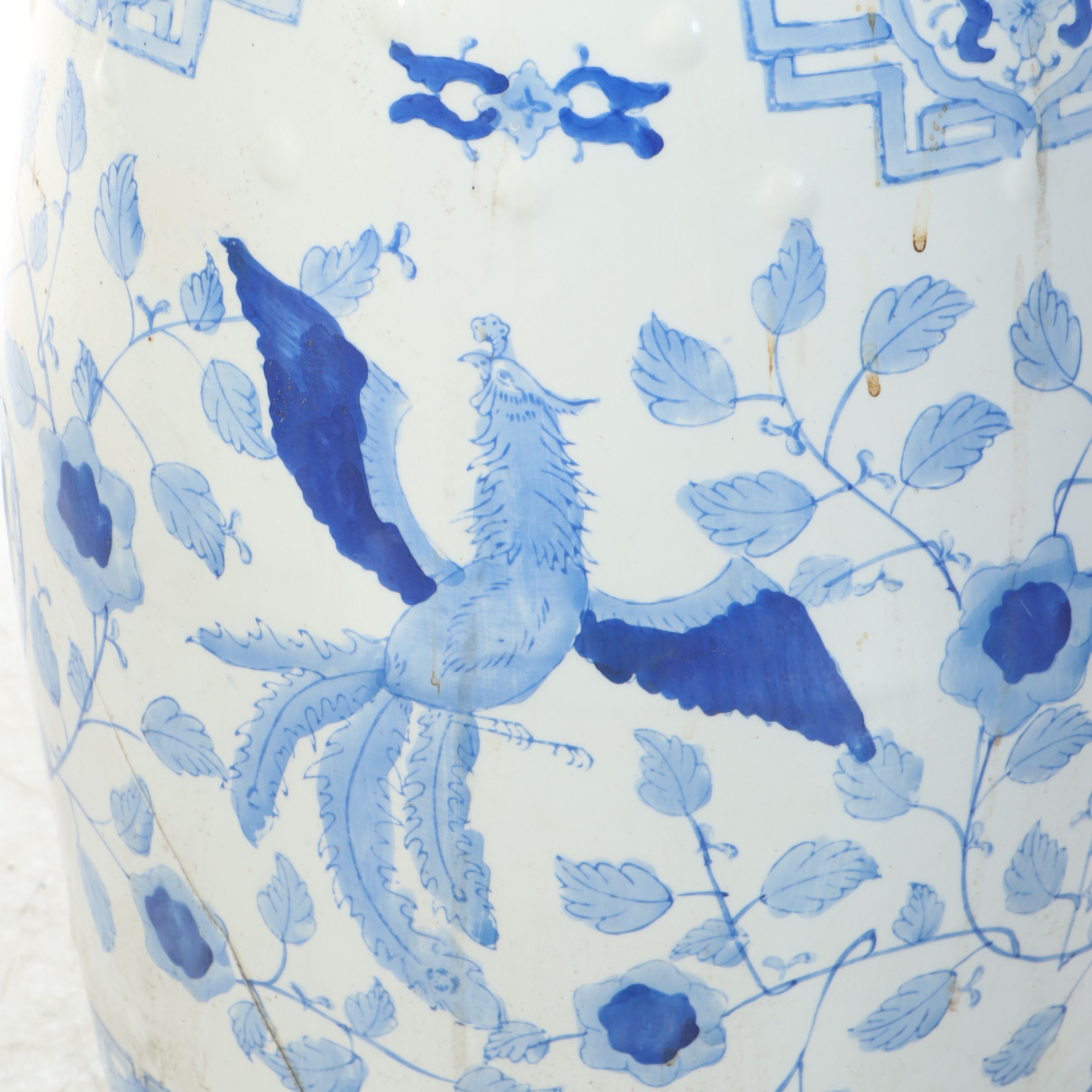 Chinese Blue and White Reticulated Ceramic Garden Stool