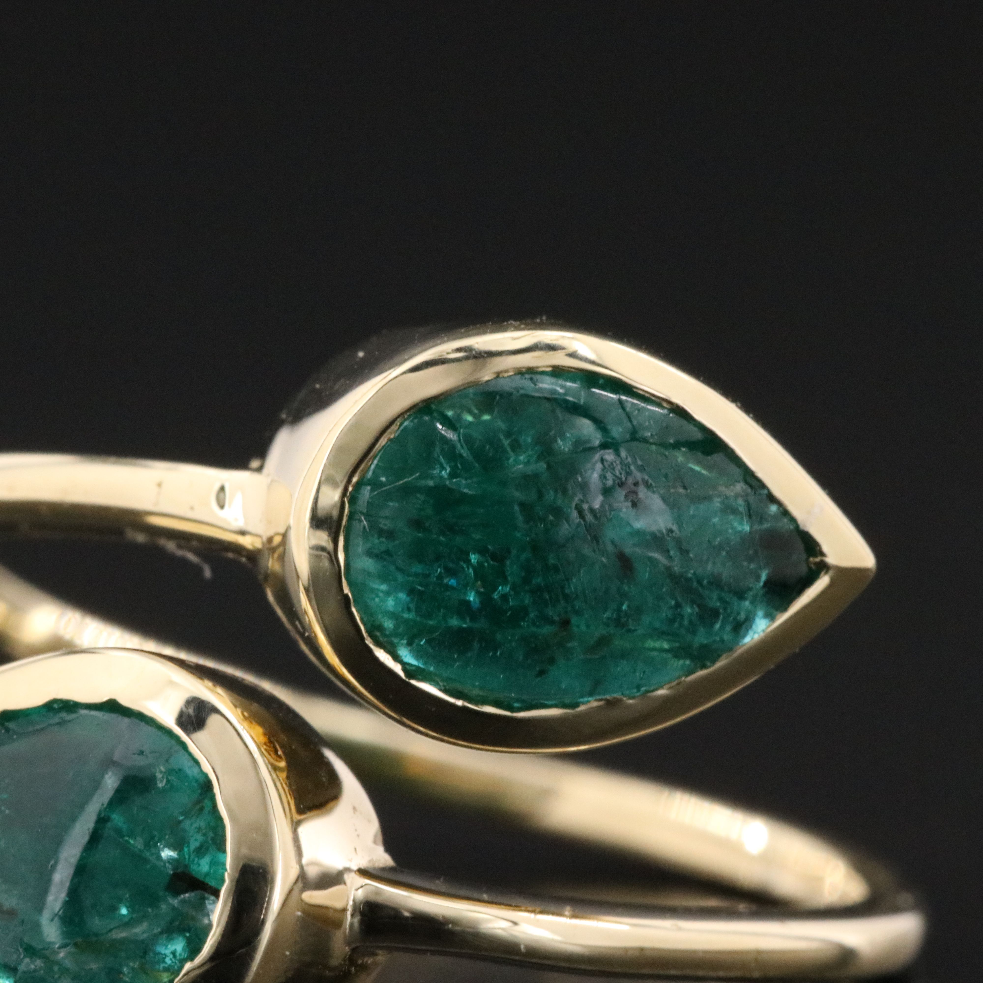 14K 2.83 CTW Emerald Bypass Ring