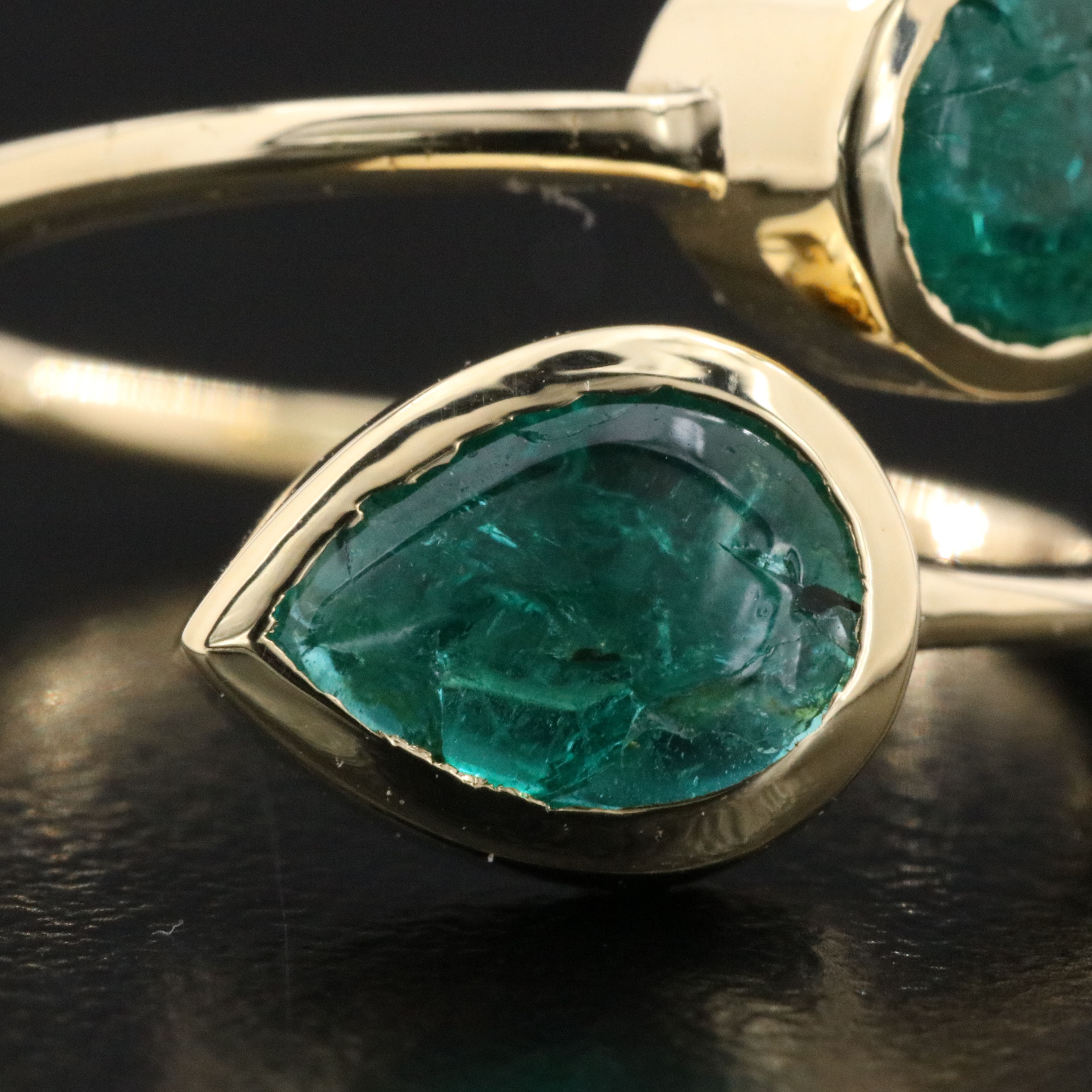 14K 2.83 CTW Emerald Bypass Ring