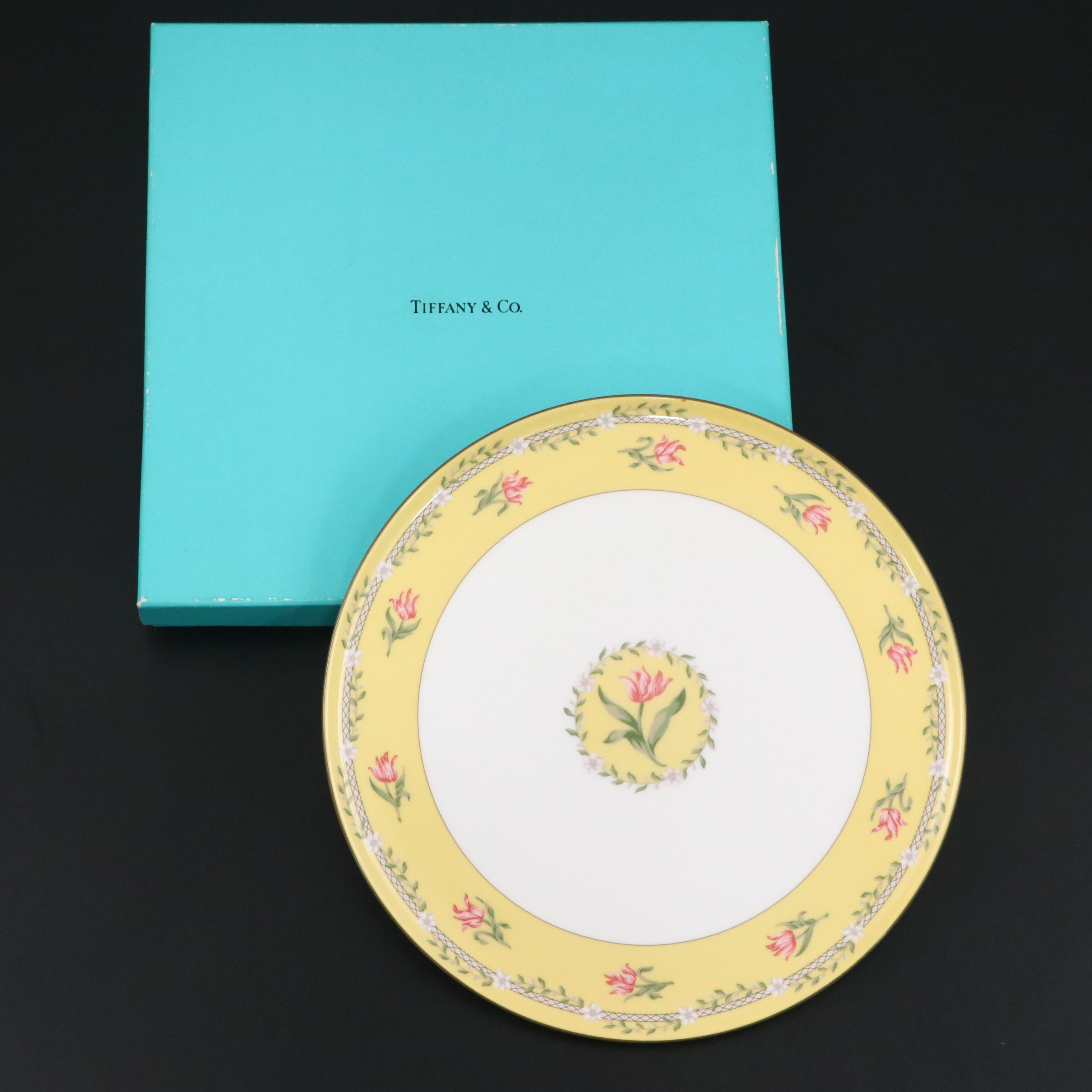 Tiffany & Co. "Pink Tulip" Porcelain Dinner Plate