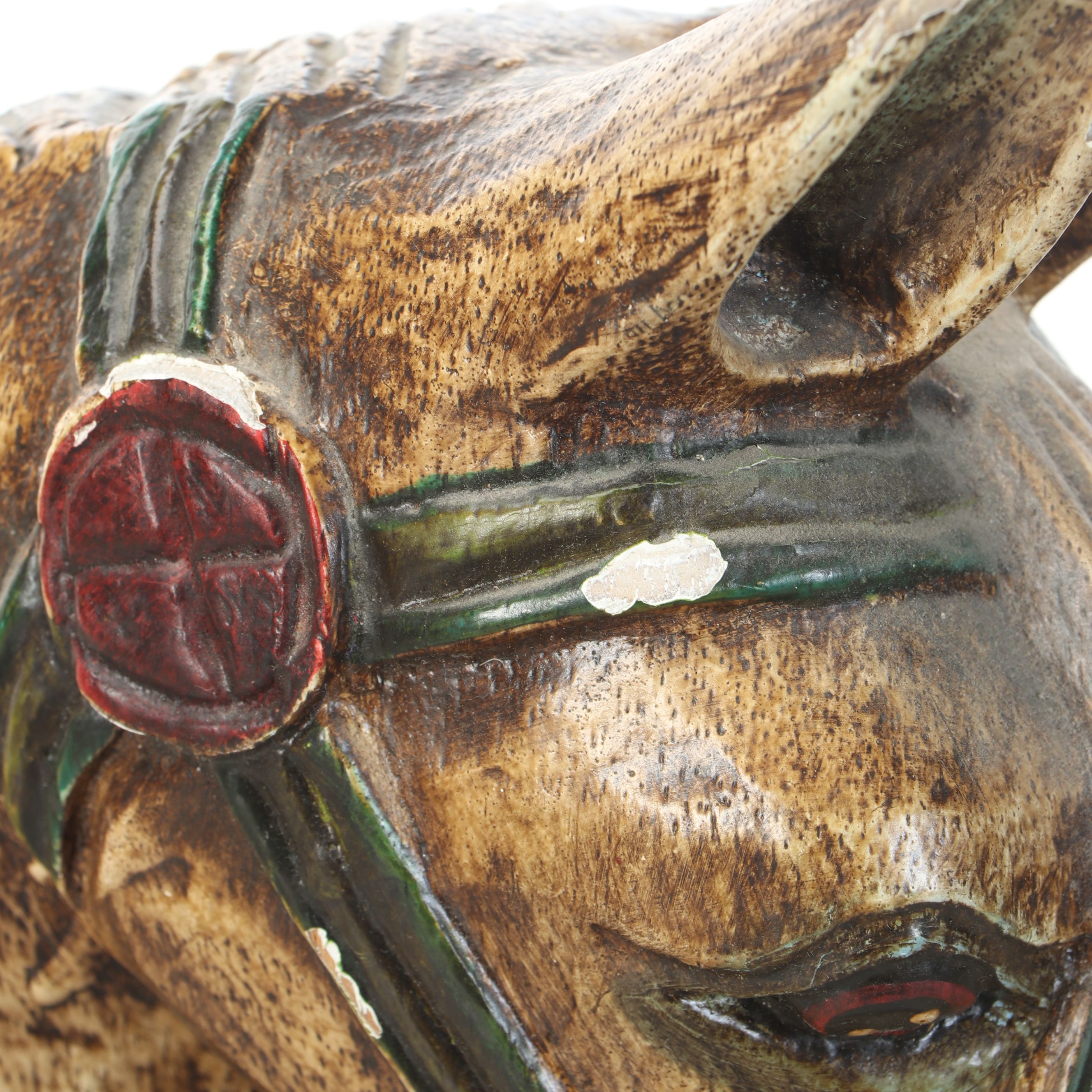 Antiqued Polychrome Wooden Rocking Horse