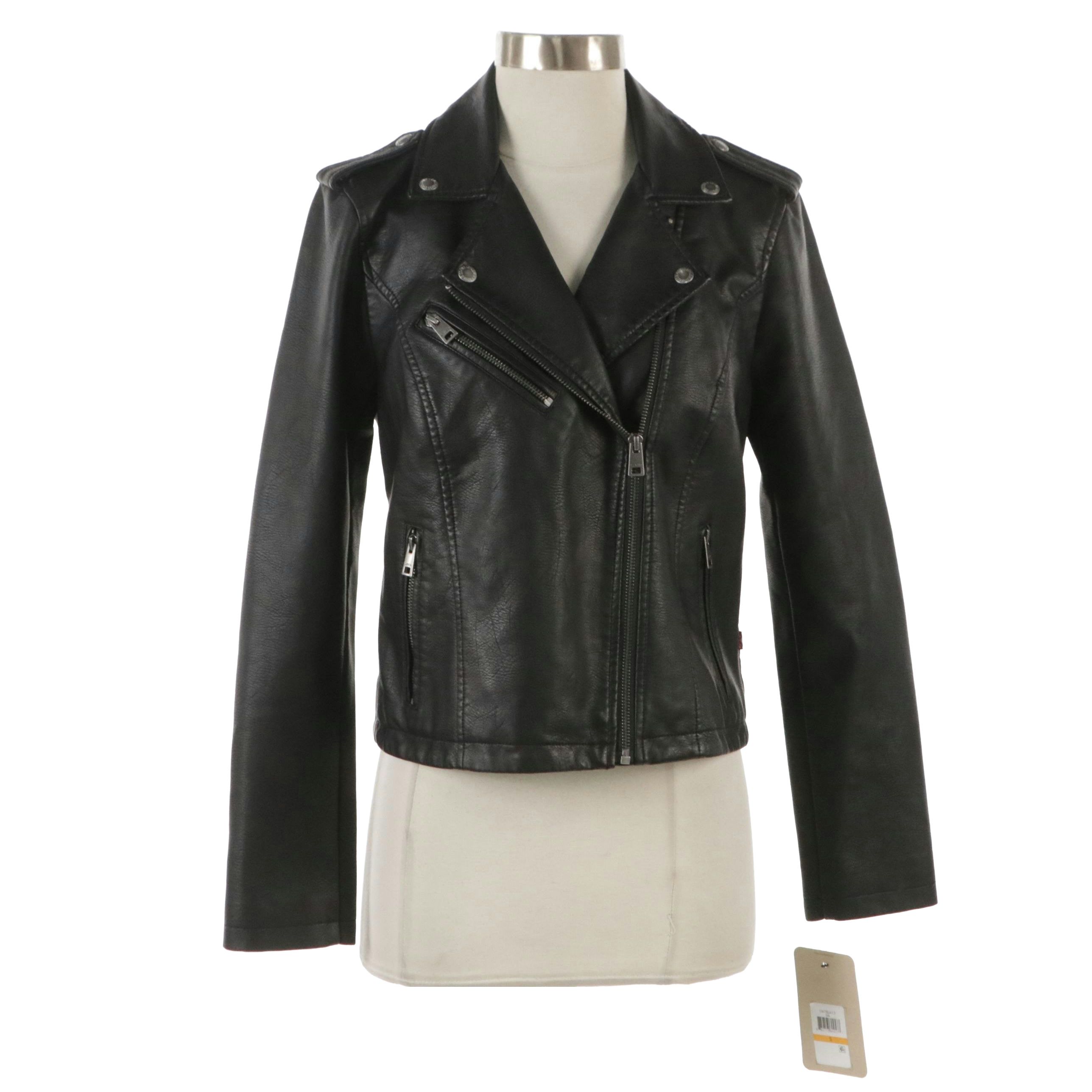 Levi Strauss & Co. Black Faux Leather Moto Jacket, With Tag
