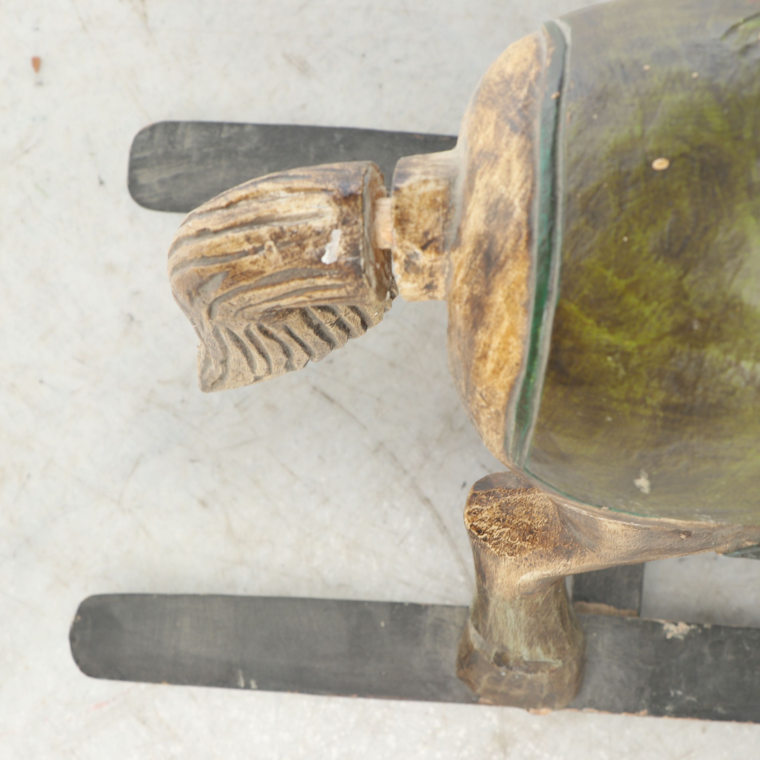 Antiqued Polychrome Wooden Rocking Horse