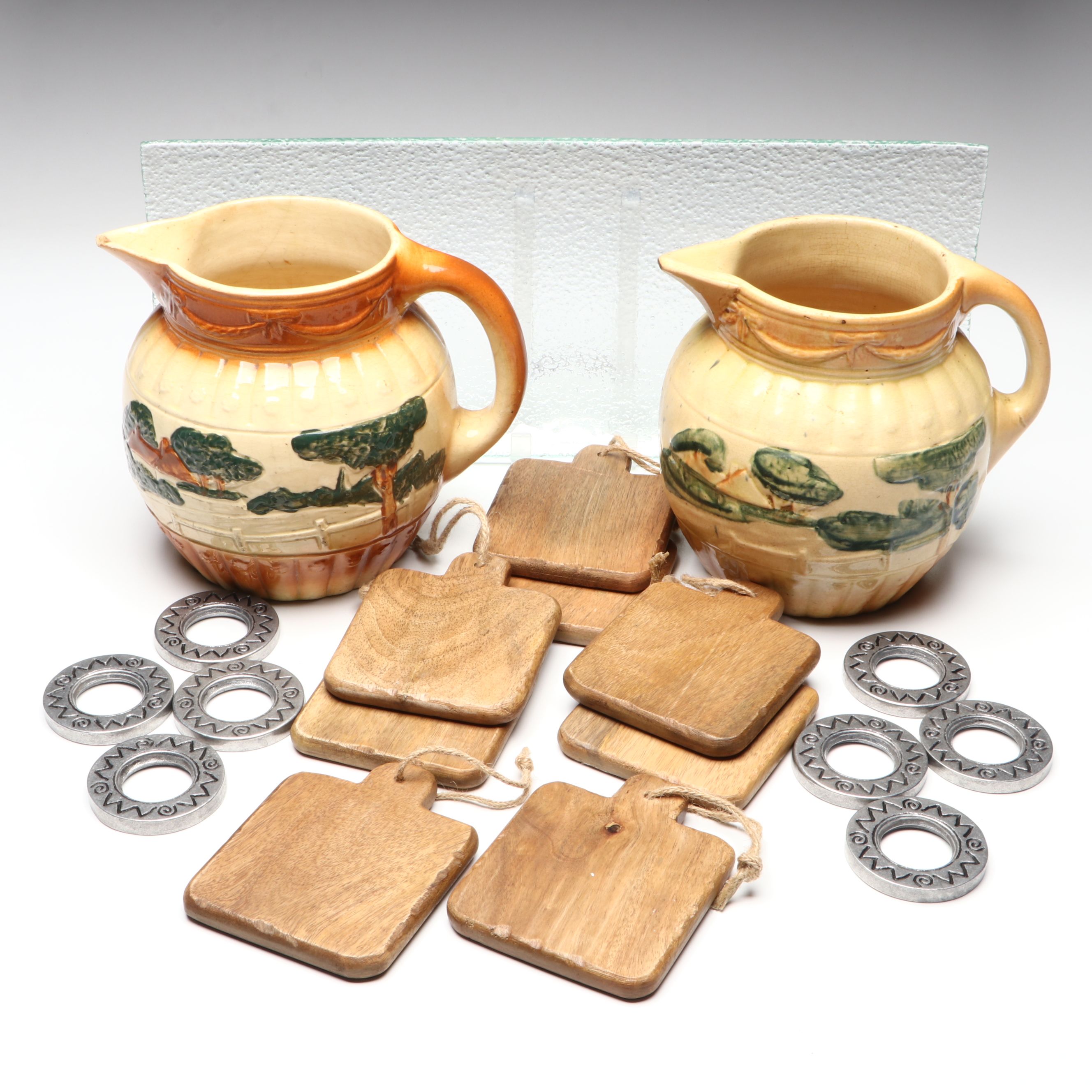 SERRV Handmade Terracotta Bread Warmer in Basket with More Table Accessories