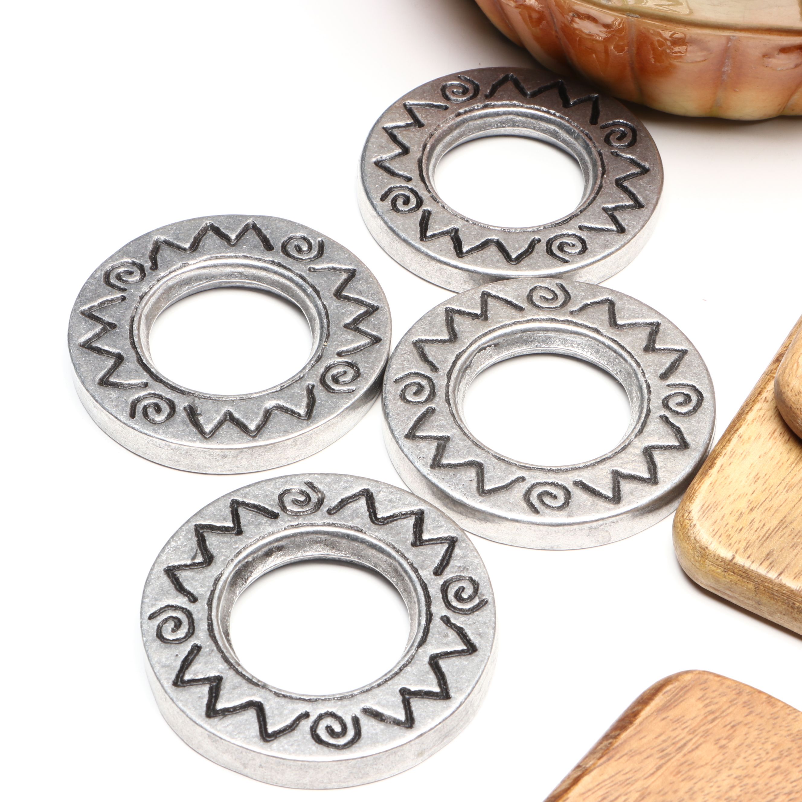 SERRV Handmade Terracotta Bread Warmer in Basket with More Table Accessories