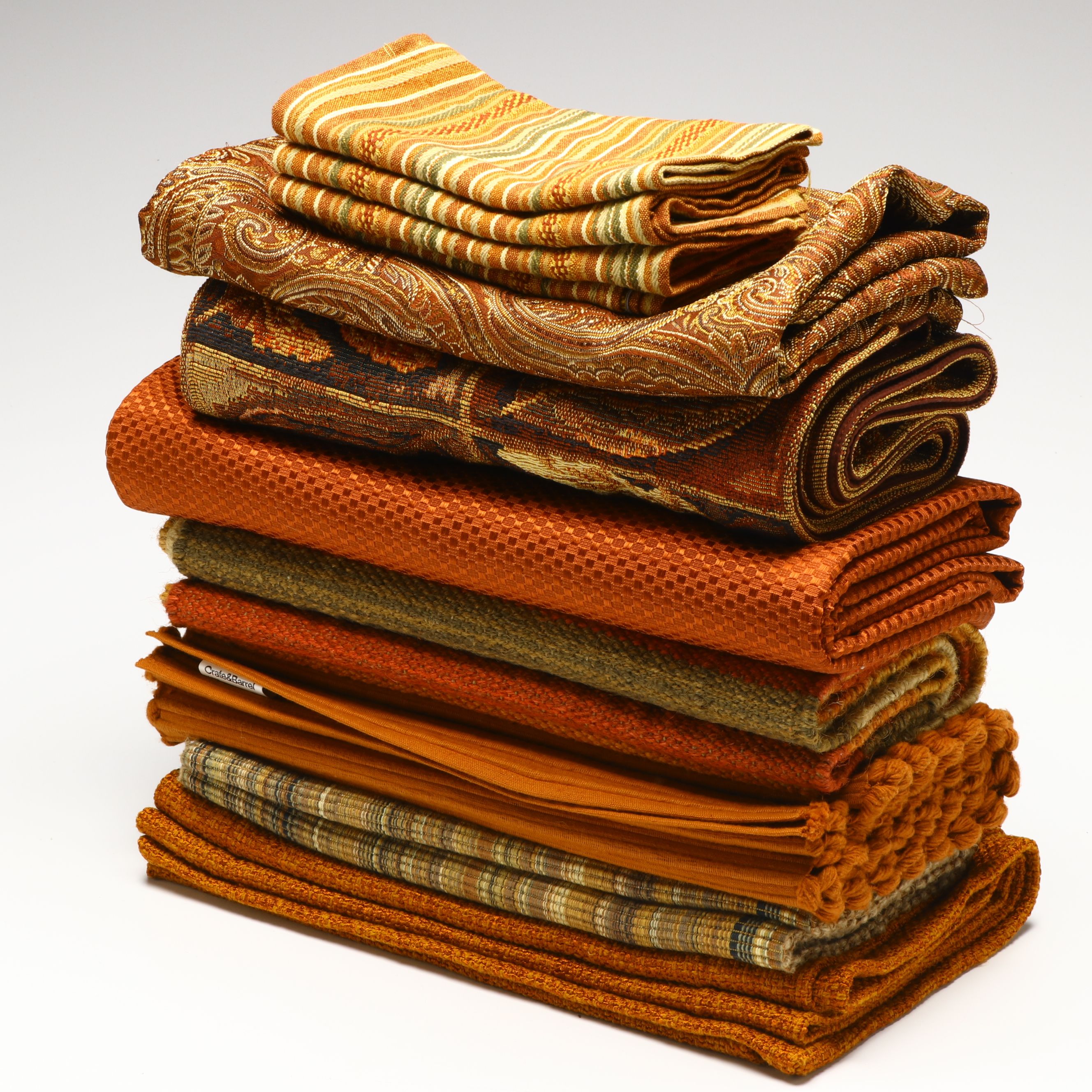 Crate & Barrel Autumnal Table Linens, Ceramic Leaf Dish and More Décor