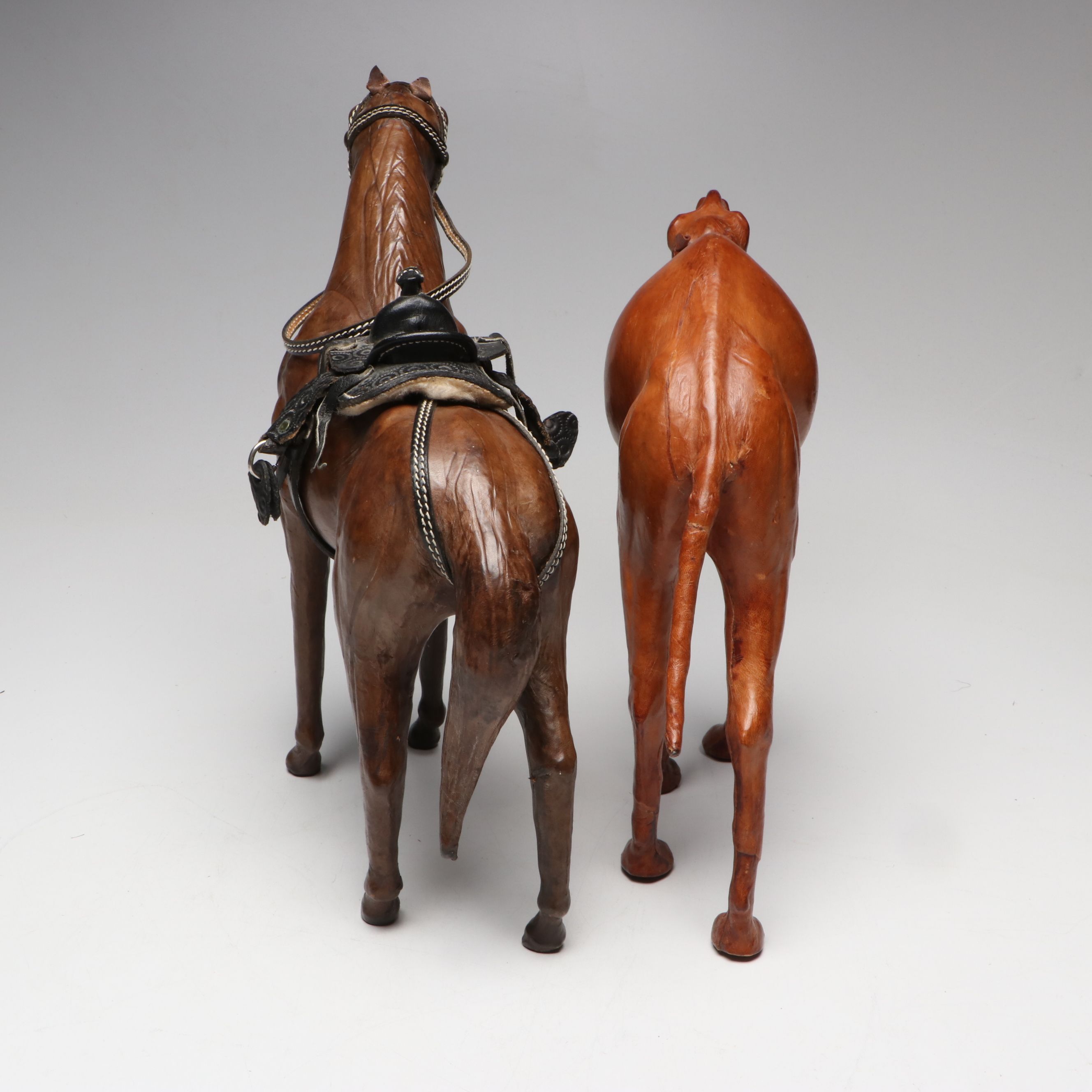 Leather-Wrapped Horse, Camel, Ibex and Kudu Figures