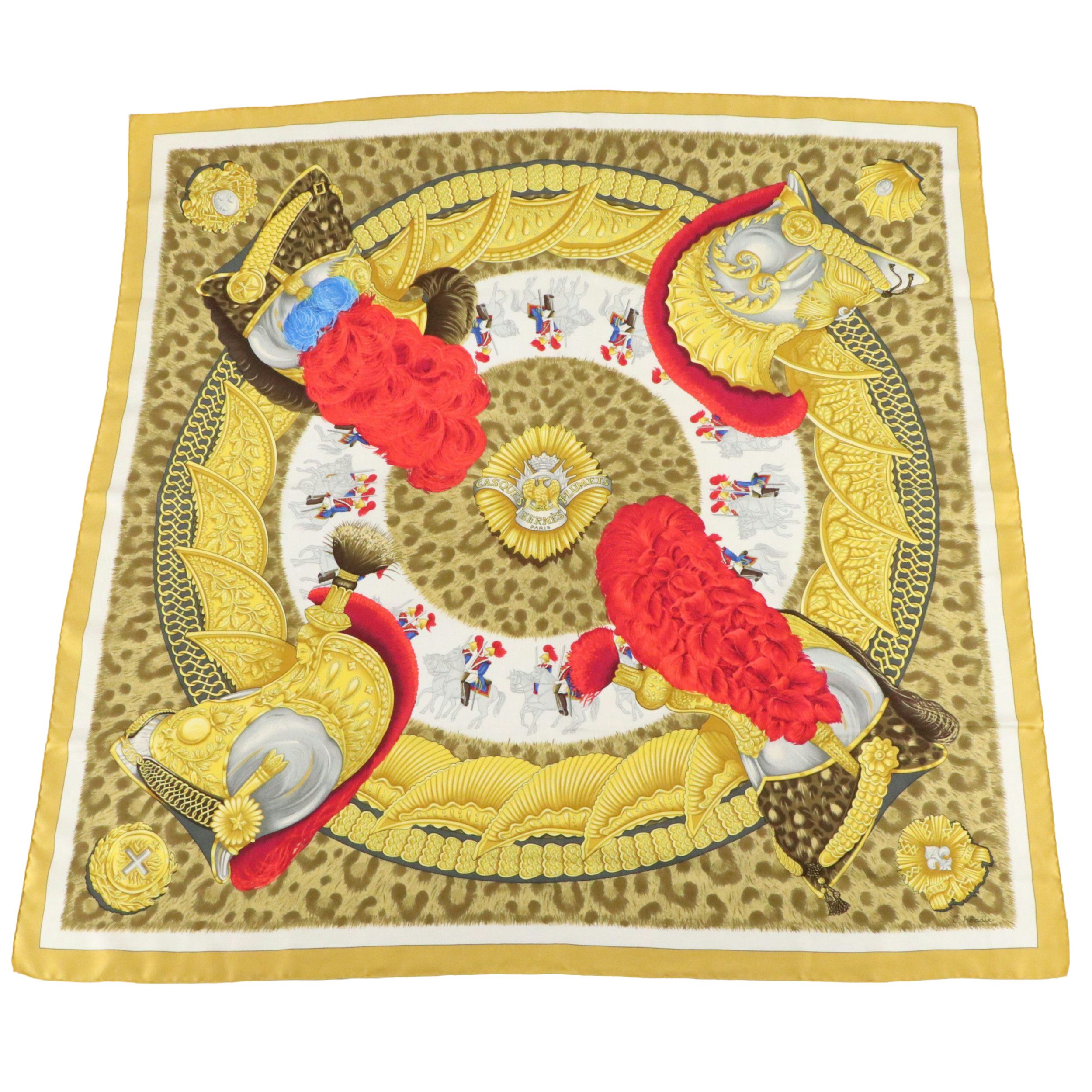 Hermès "Casques et Plumets" Silk Scarf 90