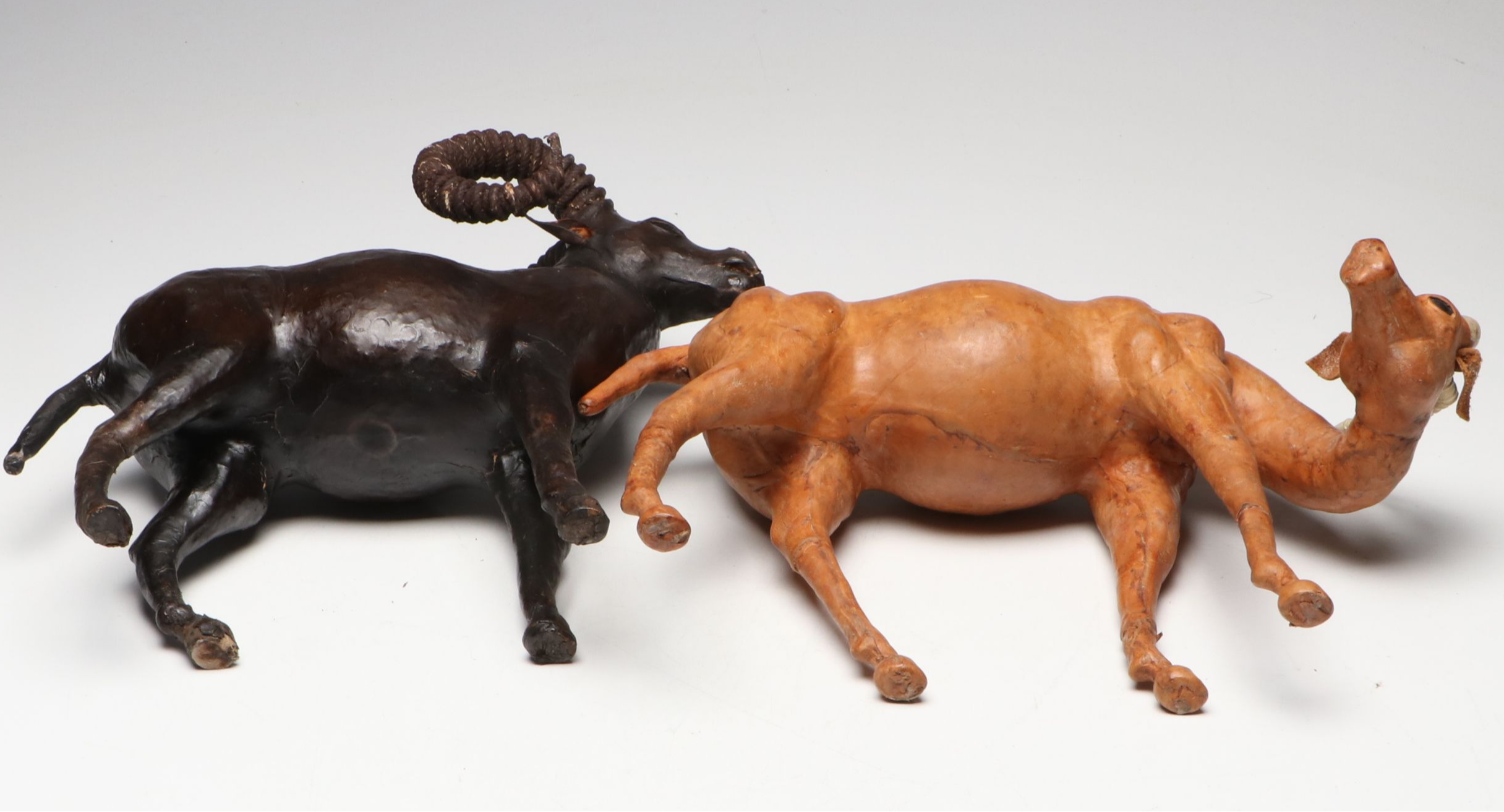 Leather-Wrapped Horse, Camel, Ibex and Kudu Figures