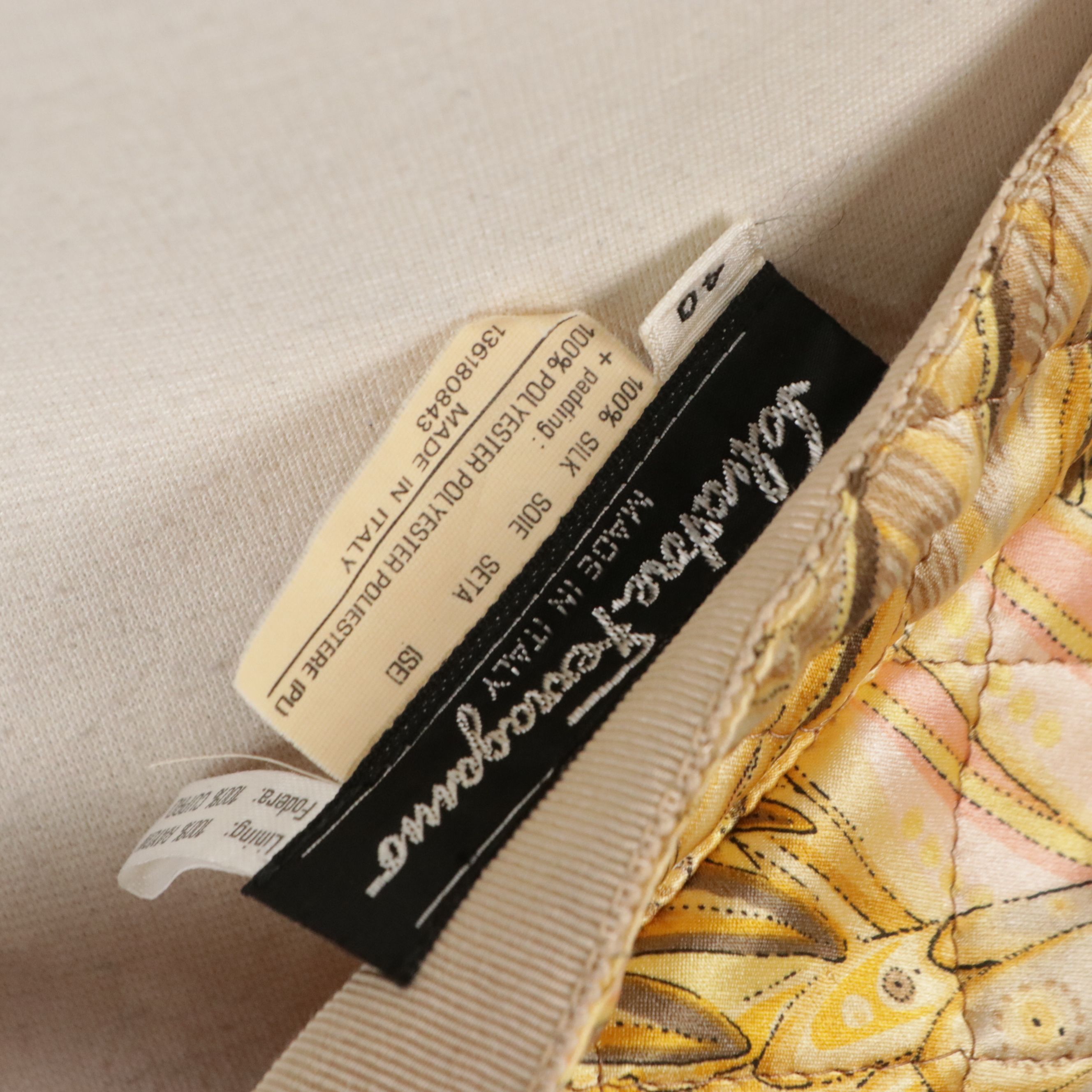 Salvatore Ferragamo Vintage Quilted Silk Skirt