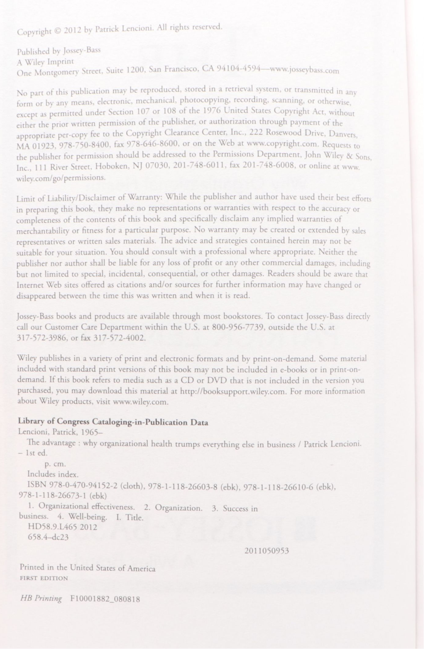 "The Patrick Lencioni Box Set" Business Management Ten-Volume Set, 2016