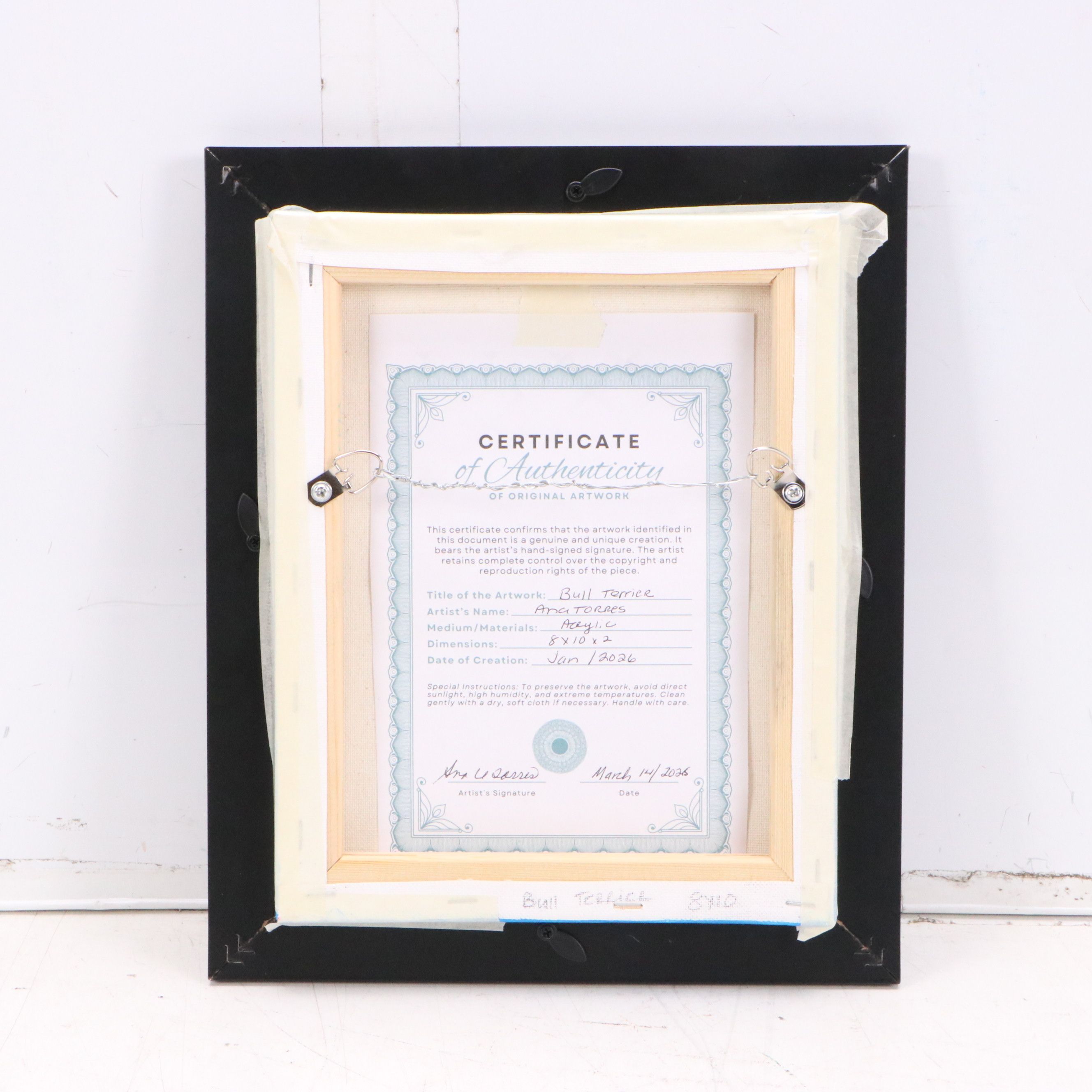 Ana Torres Acrylic "Bull Terrier," 2026