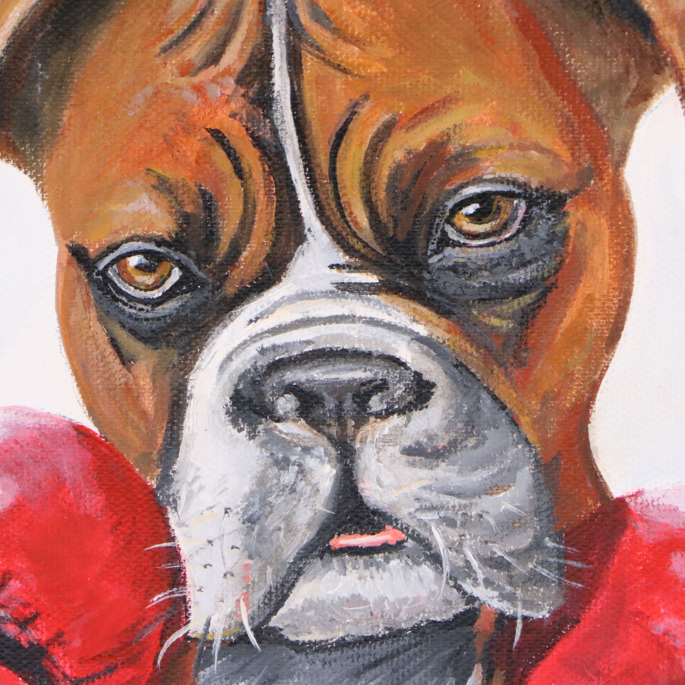 Ana Torres Acrylic Painting "Brave Boxer Dog," 2025