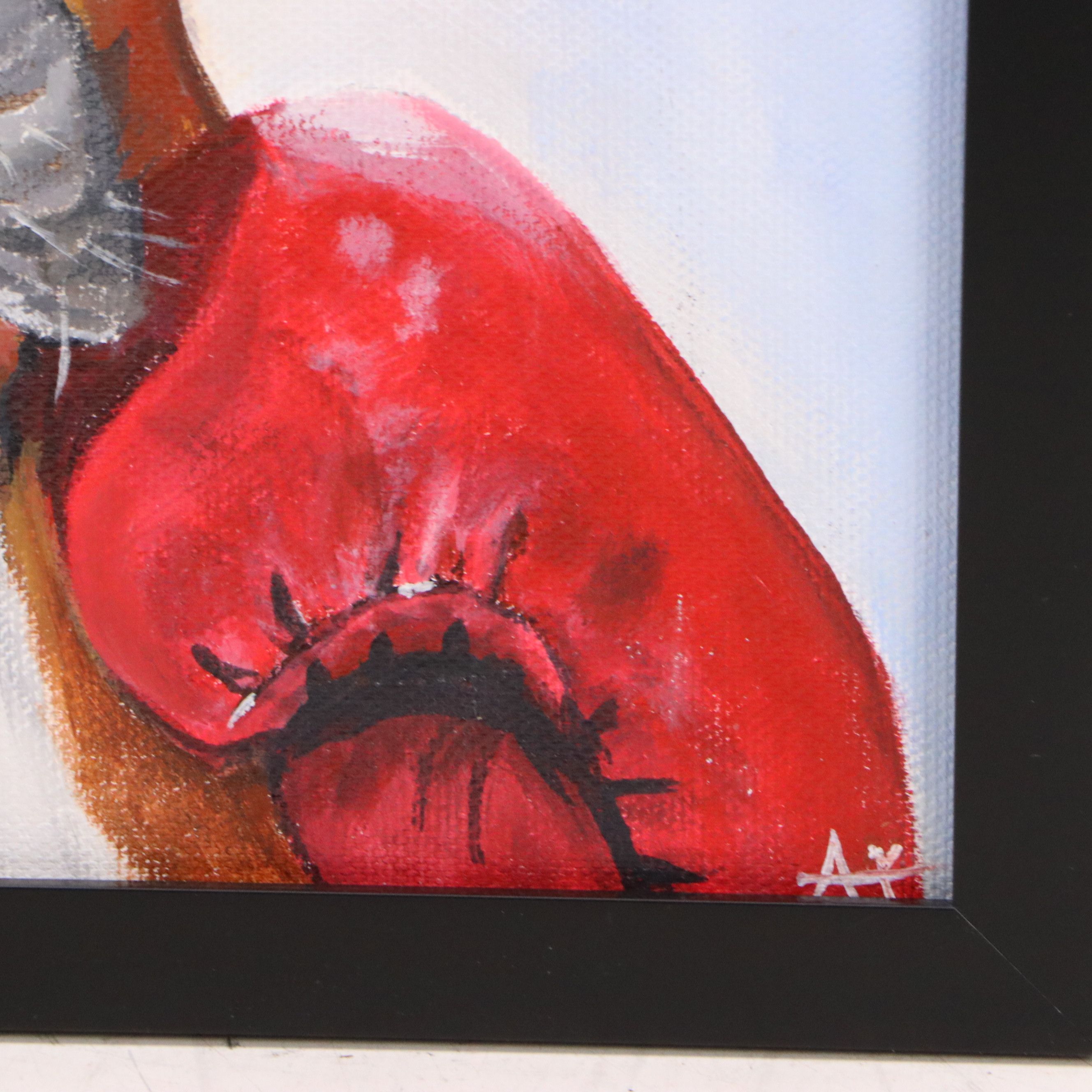 Ana Torres Acrylic Painting "Brave Boxer Dog," 2025