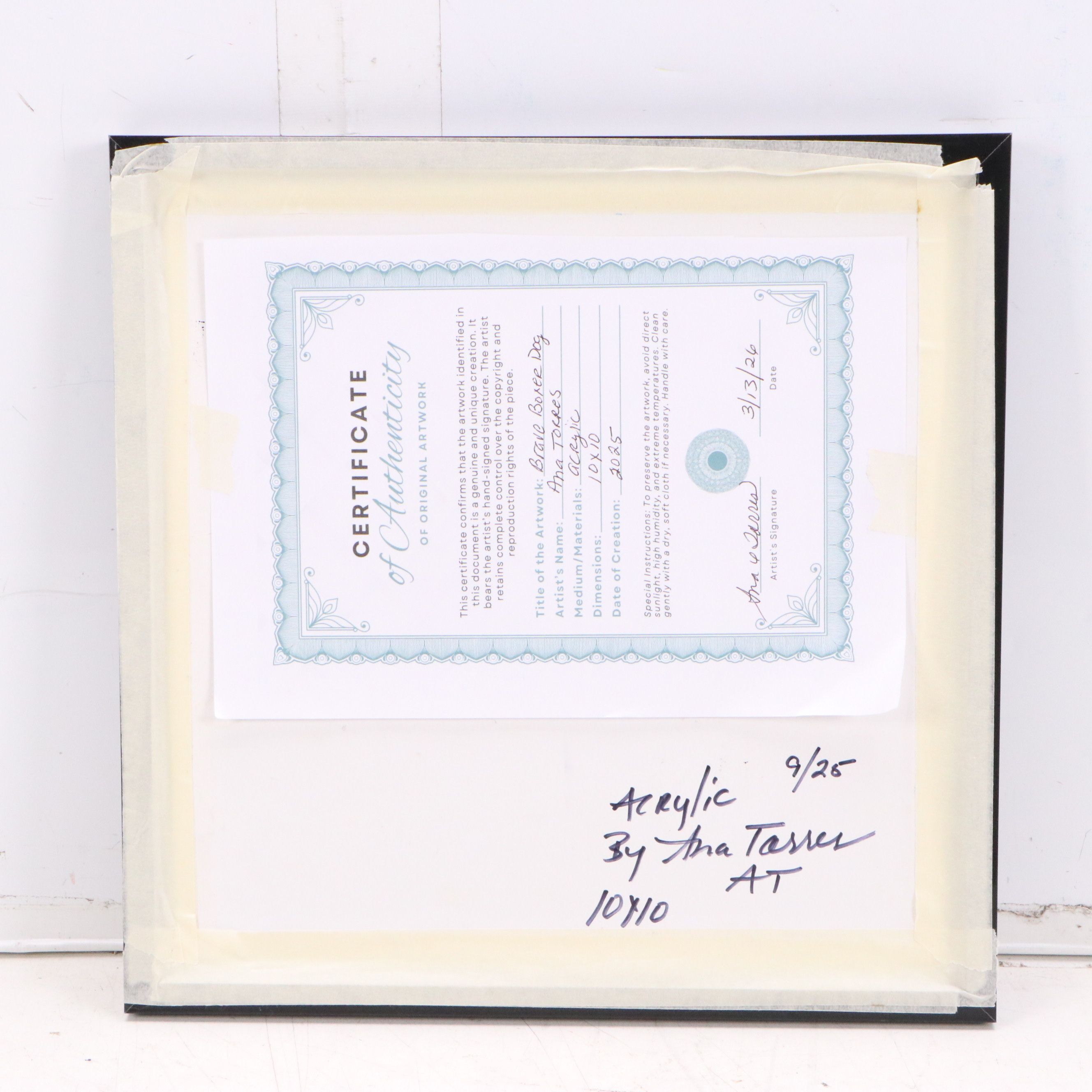 Ana Torres Acrylic Painting "Brave Boxer Dog," 2025