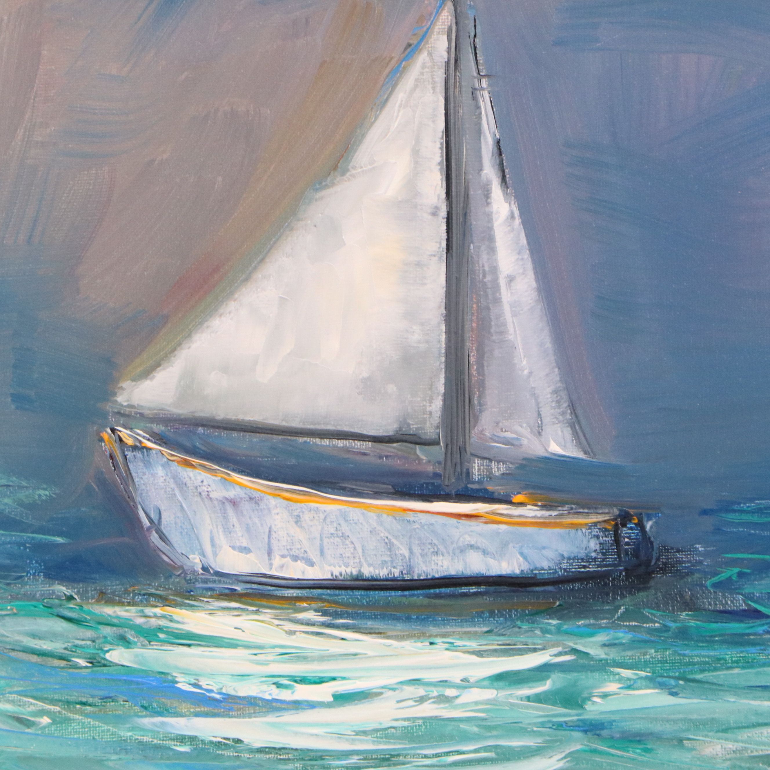 José Lima Oil Painting of Sailboat, 2026