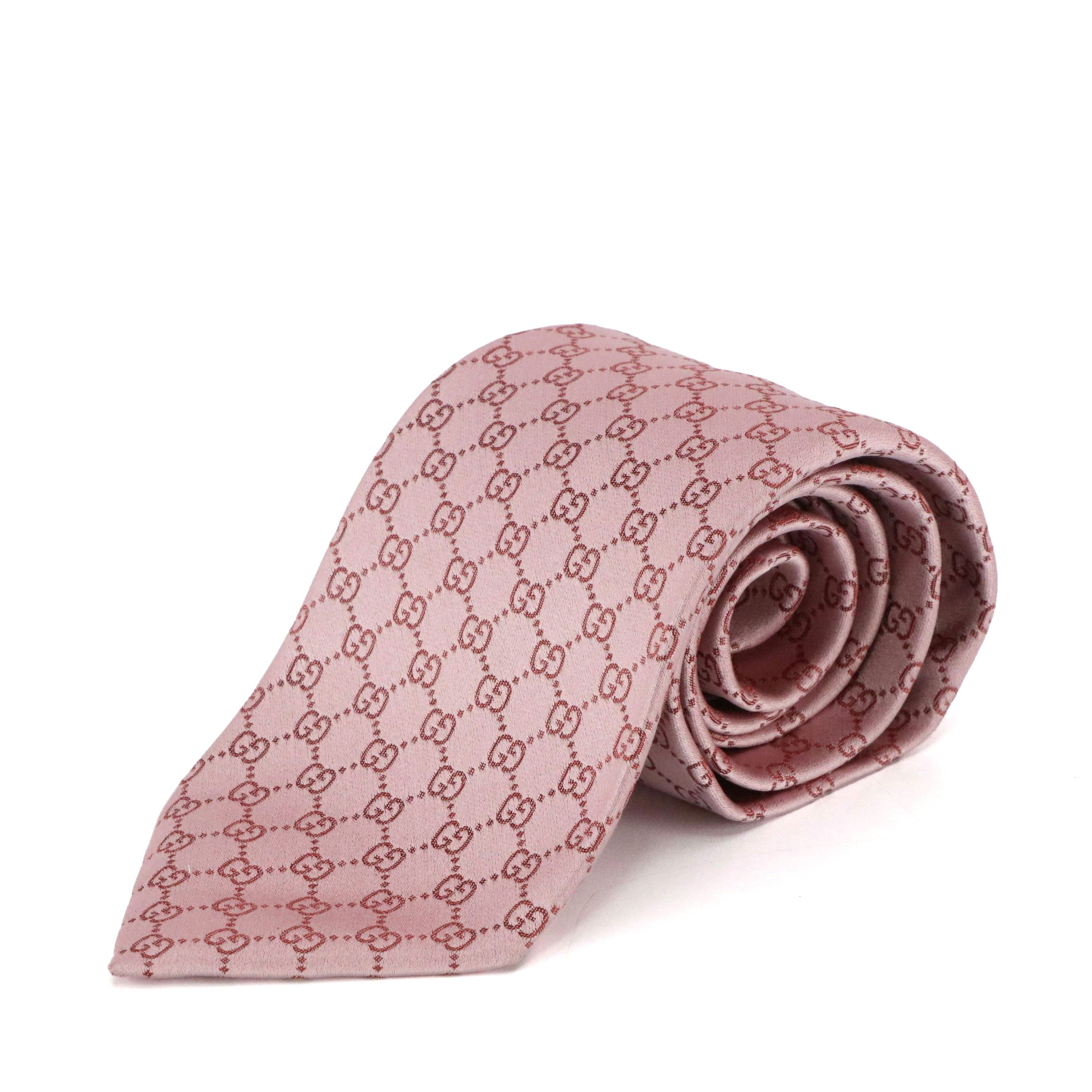 Gucci Pink GG Silk Necktie