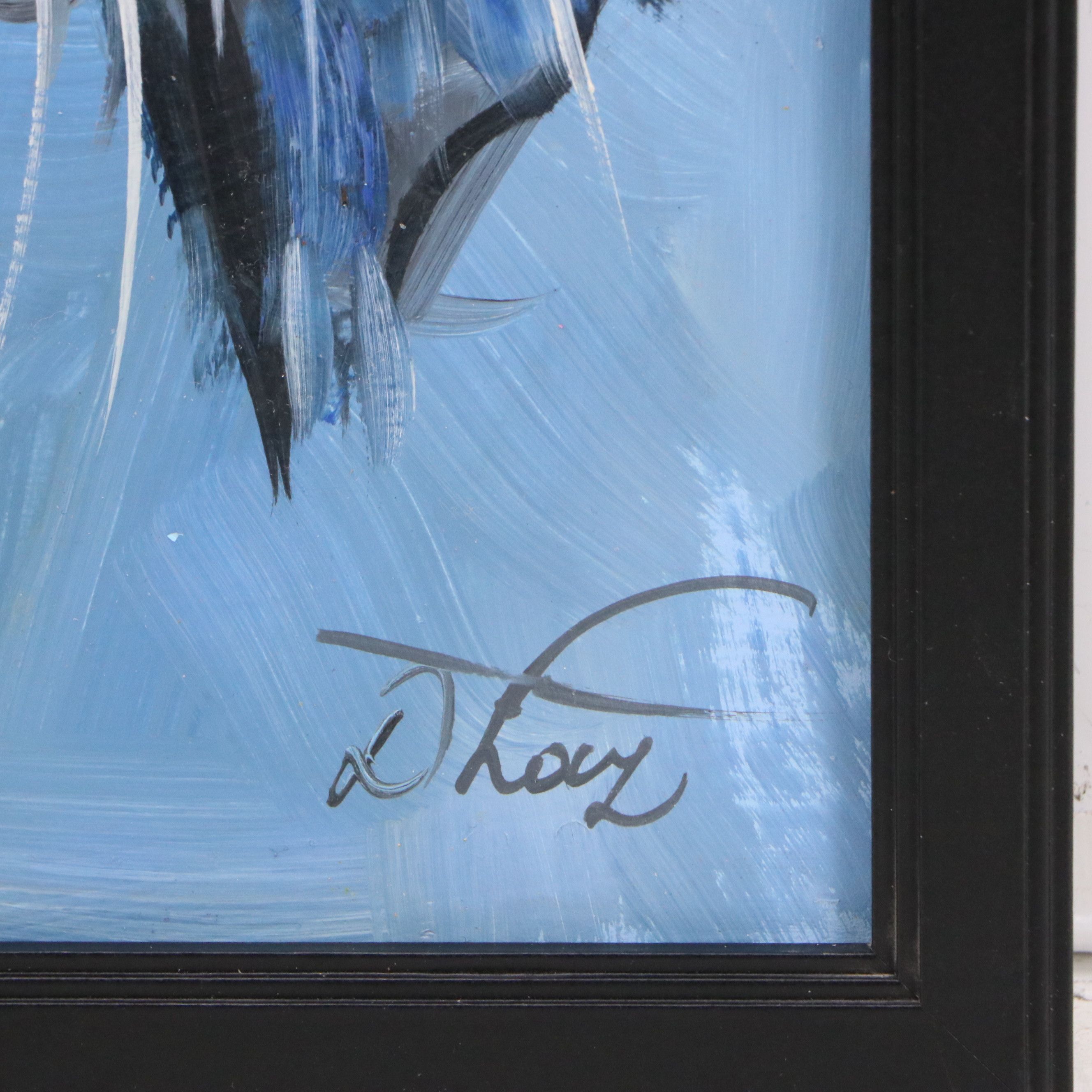 Dorothy Laz Oil Painting "A dog with a ladybug on its nose," 2025