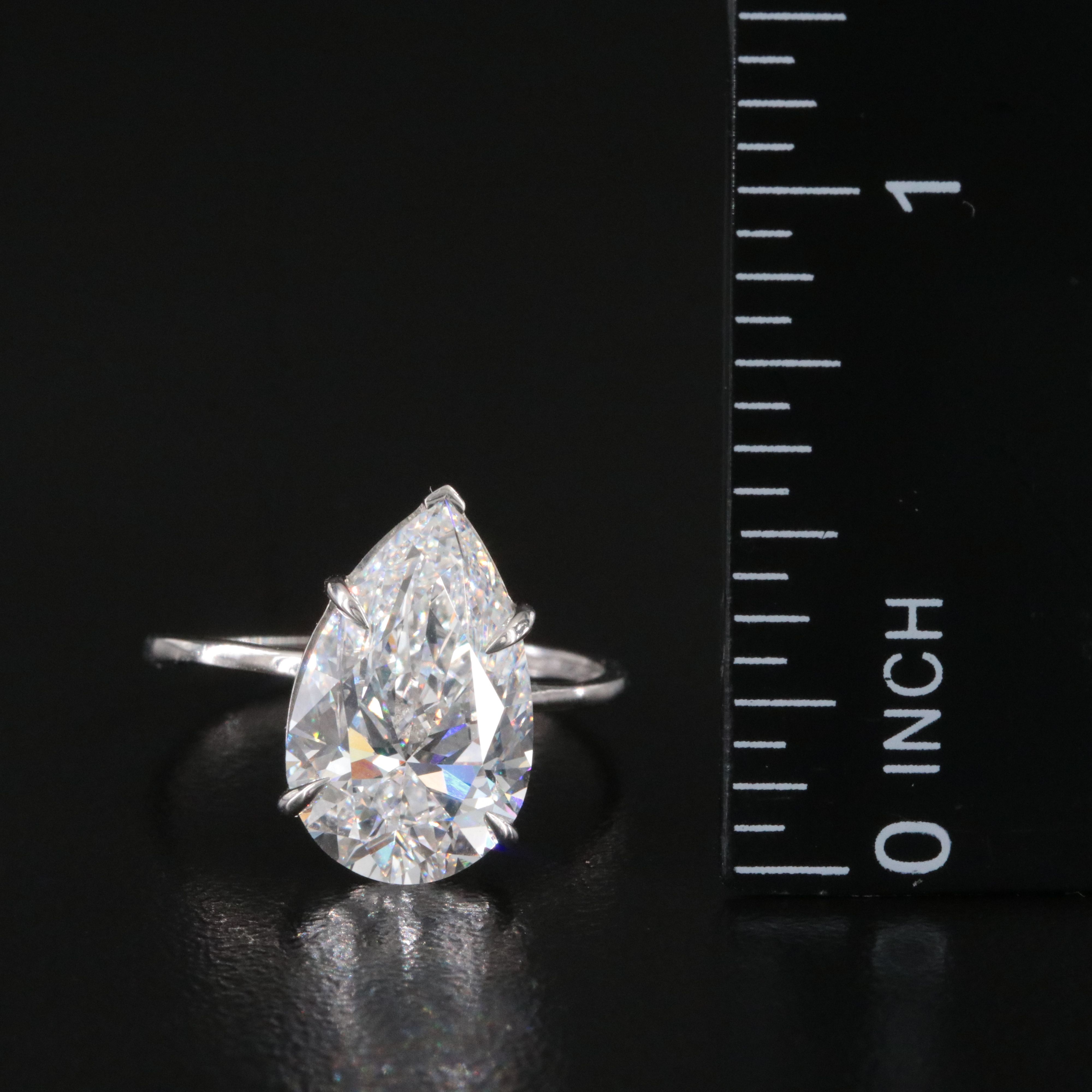 Platinum 4.55 CT Lab Grown Diamond Solitaire Ring with IGI Report