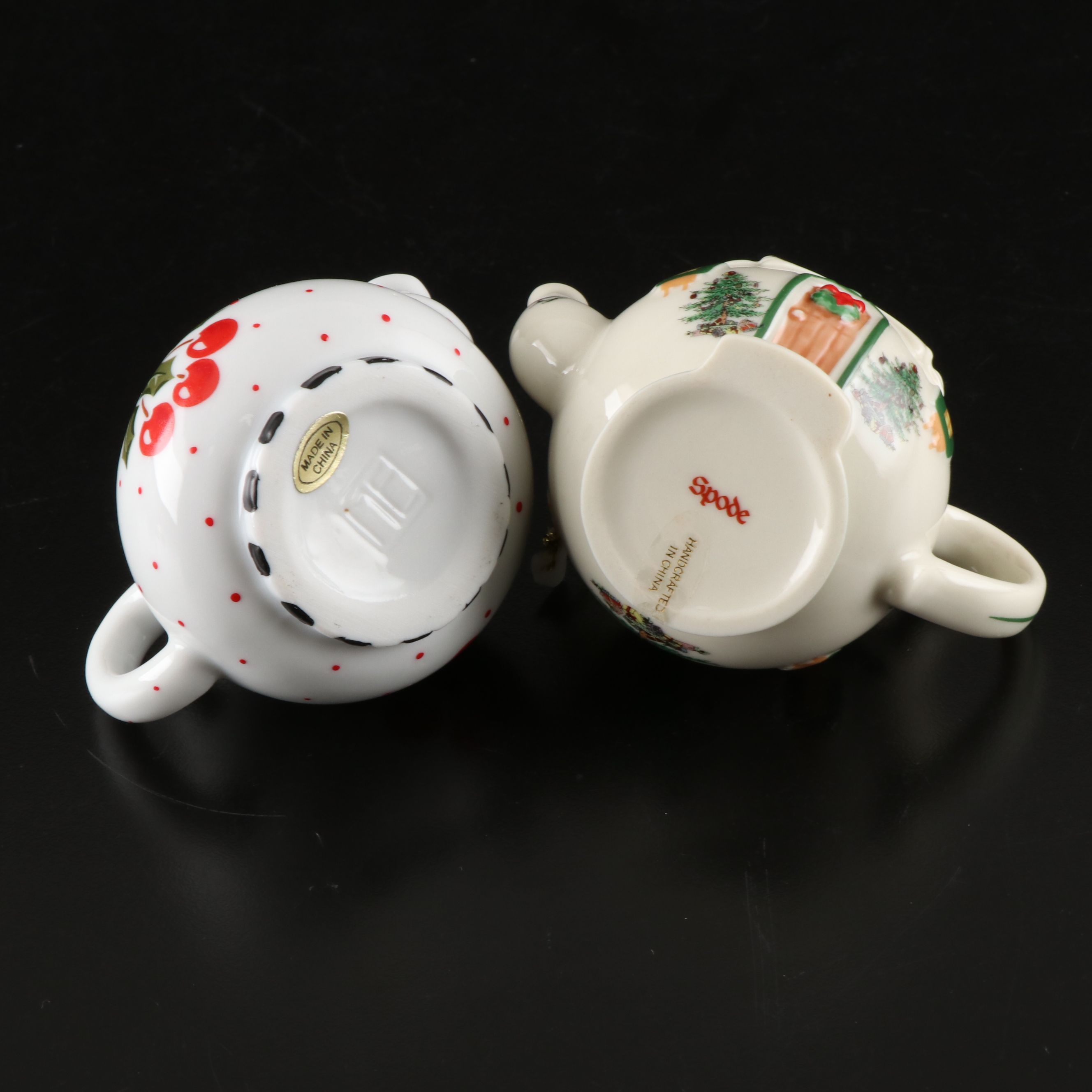 Catherine McClung Lenox Cardinal and Other Diminutive Teapot Ornaments