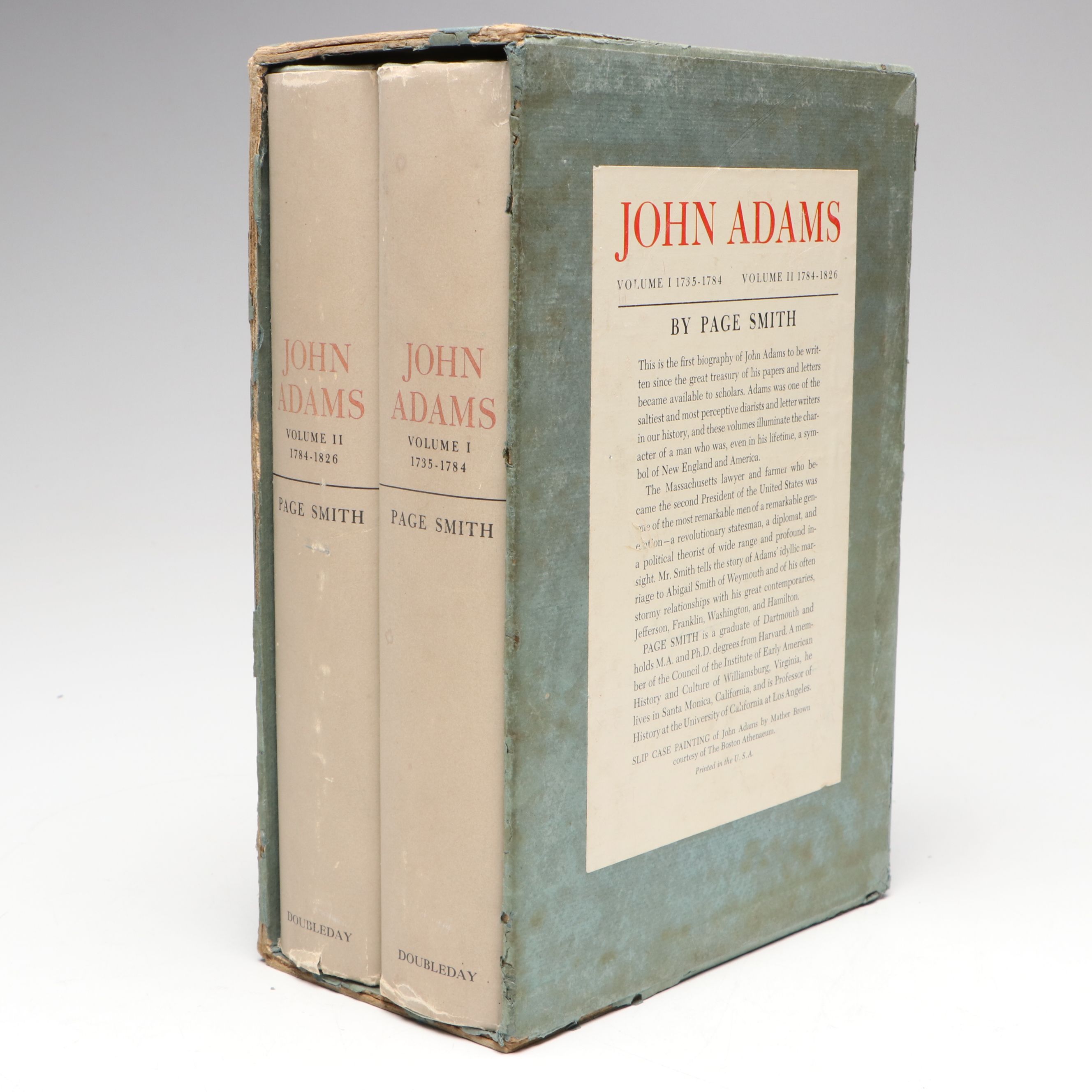 Book Club Edition "John Adams" by Page Smith Two-Volume Set, 1962