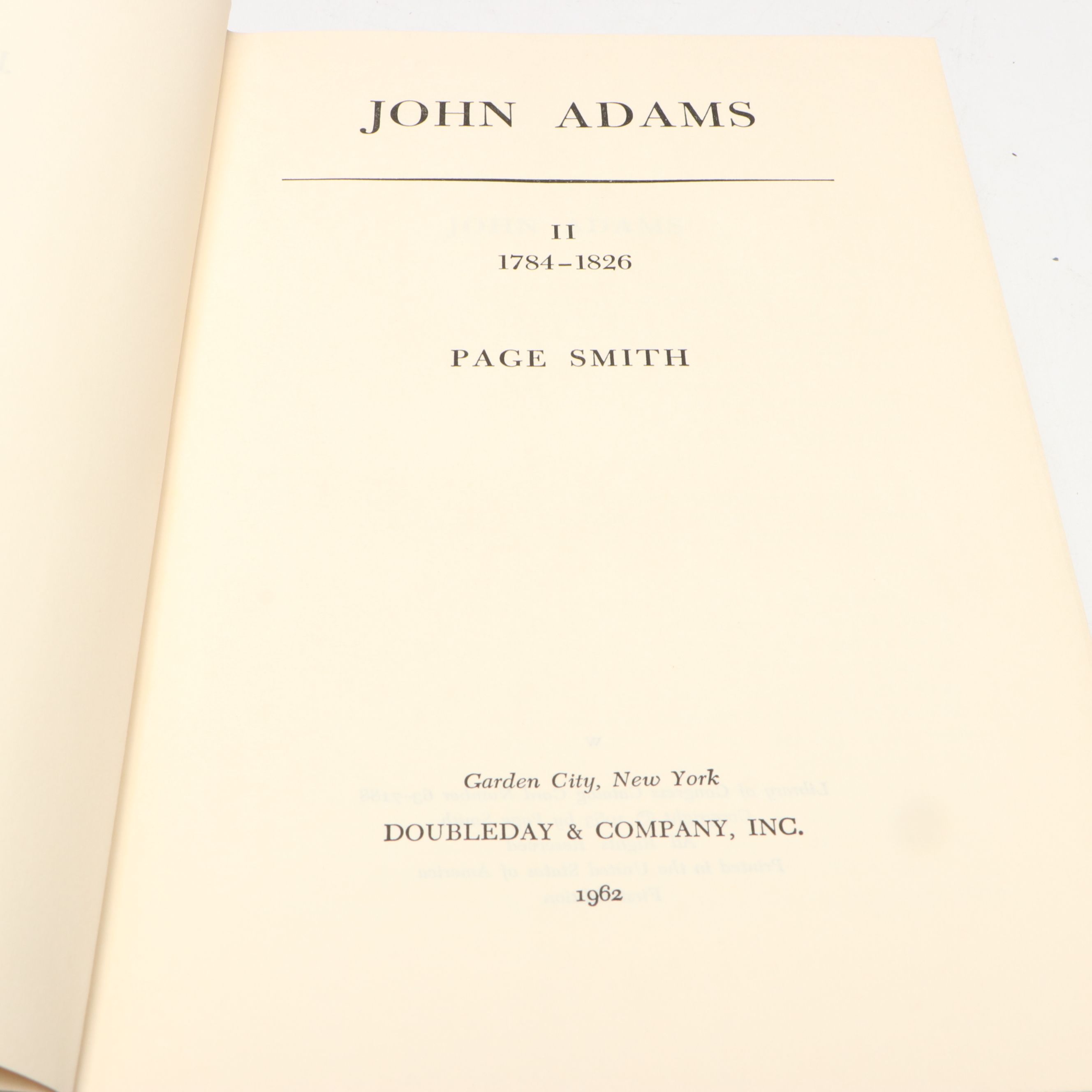 Book Club Edition "John Adams" by Page Smith Two-Volume Set, 1962