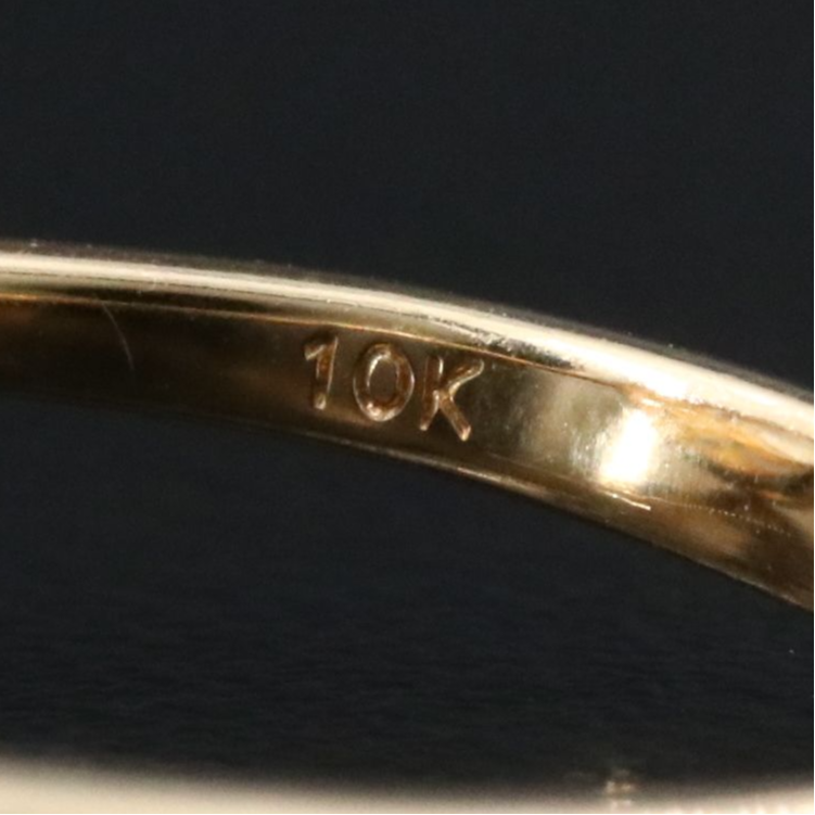 10K Moonstone and Diamond Ring