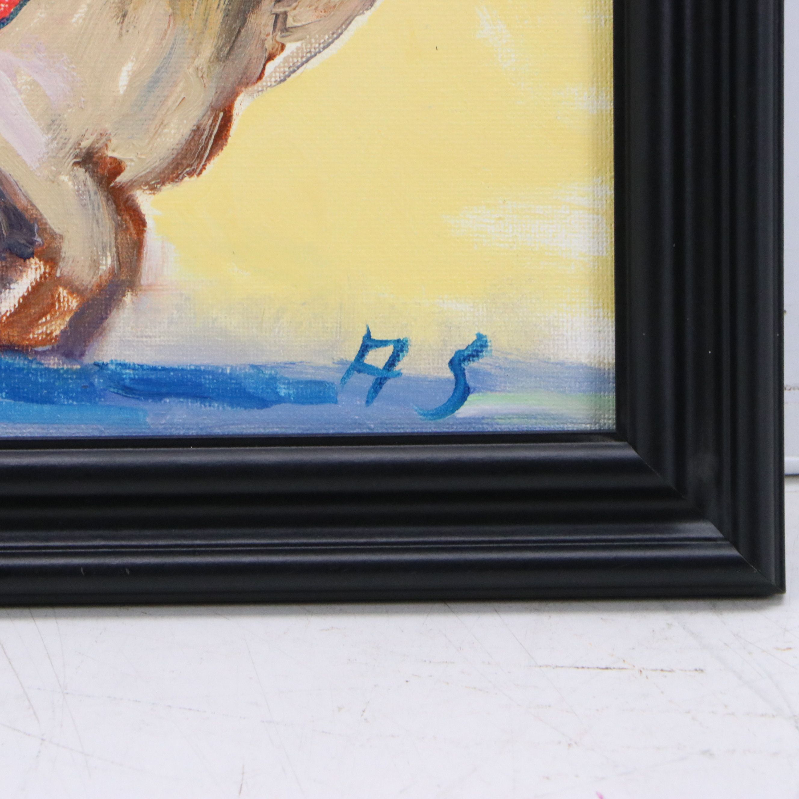 Andrew Semberecki Oil Painting "Cat Guitarist," 2025