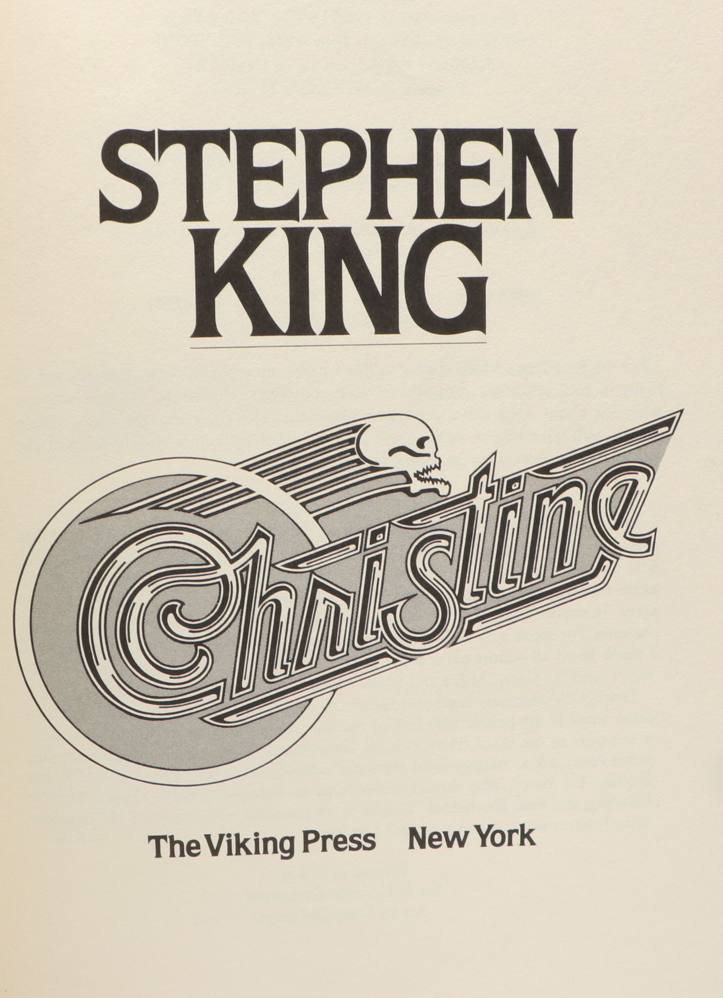 First Edition "Christine" by Stephen King 1983