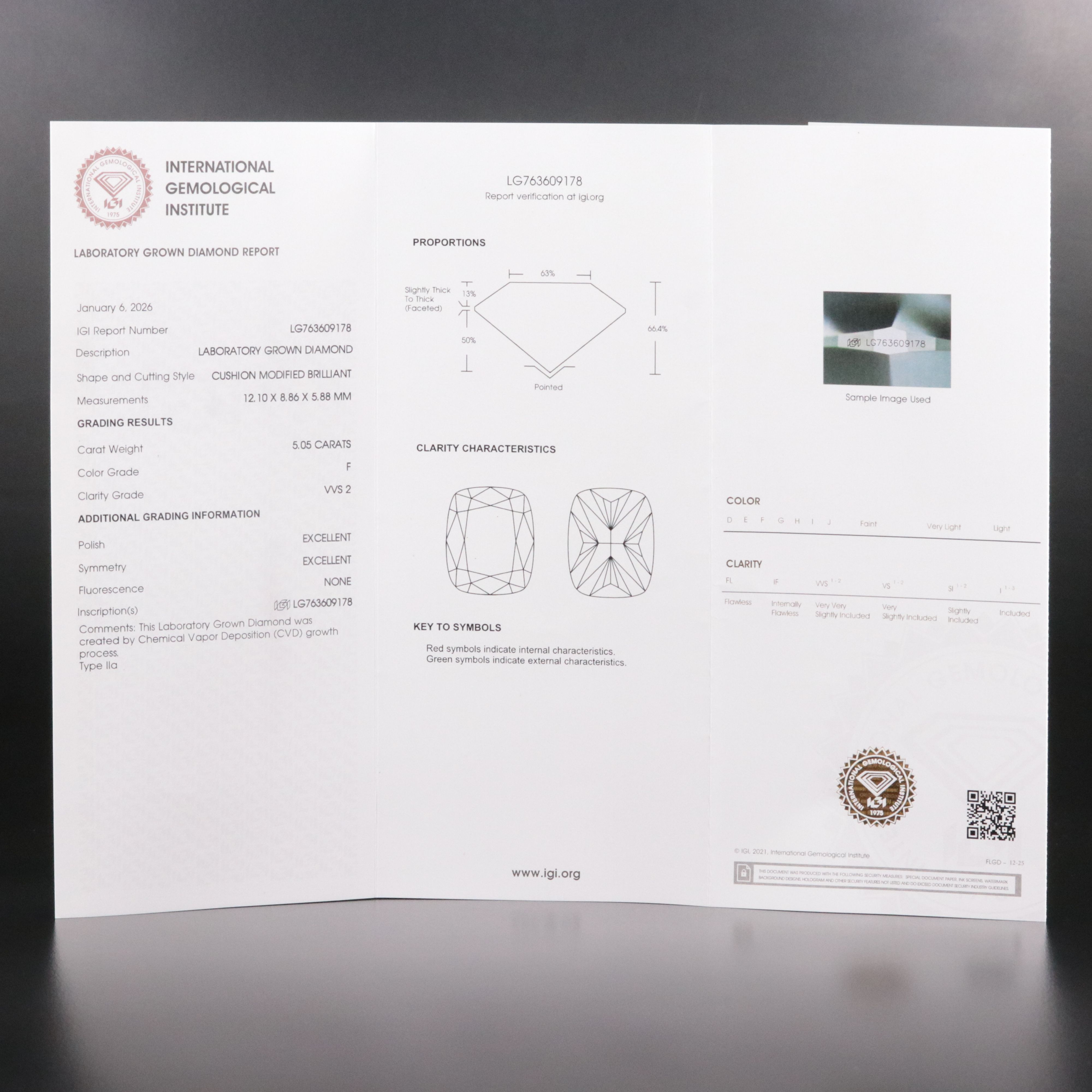 14K 5.33  Lab Grown Diamond Ring with IGI Report