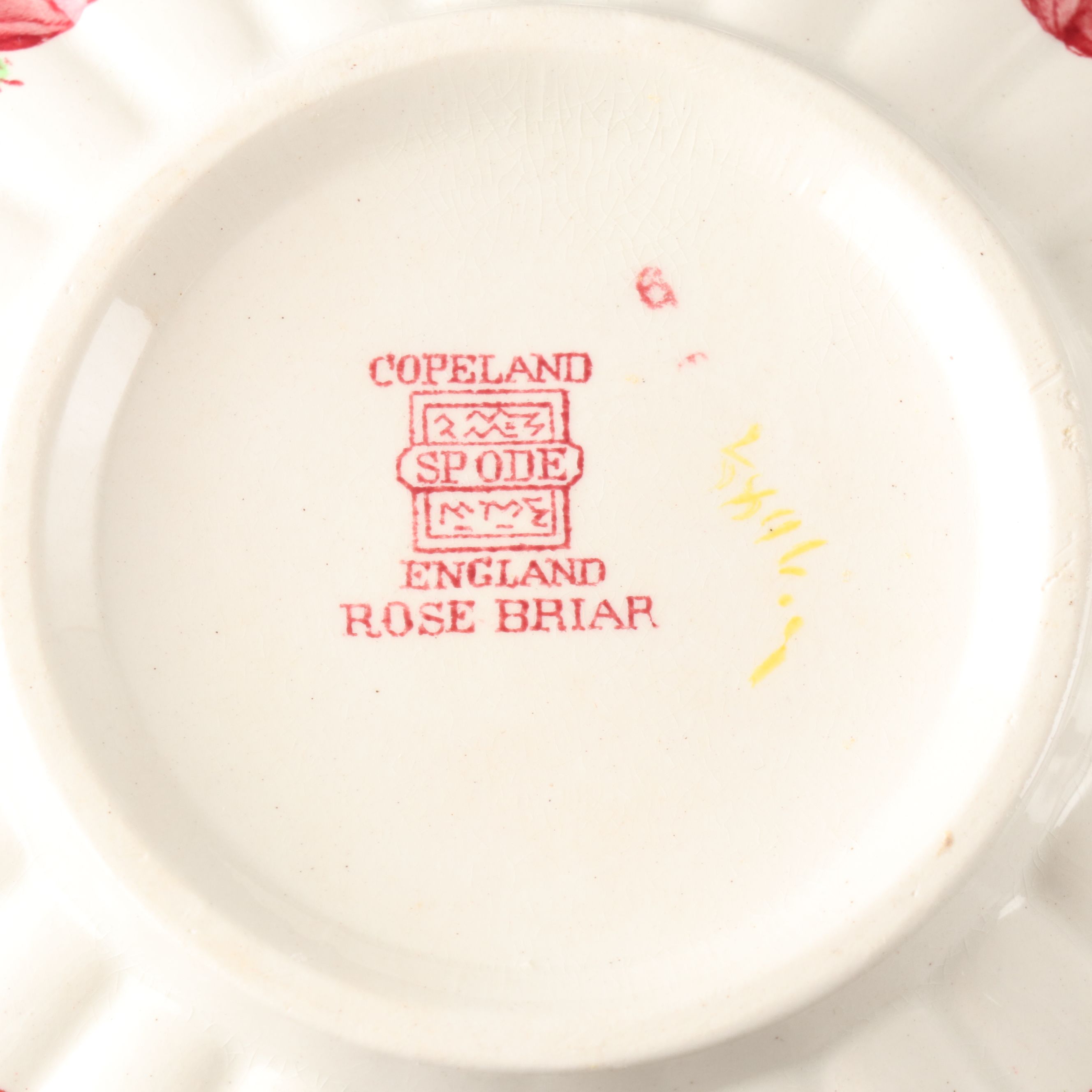 Copeland Spode "Rose Briar" Earthenware Flat Cream Soup Bowls and Saucers