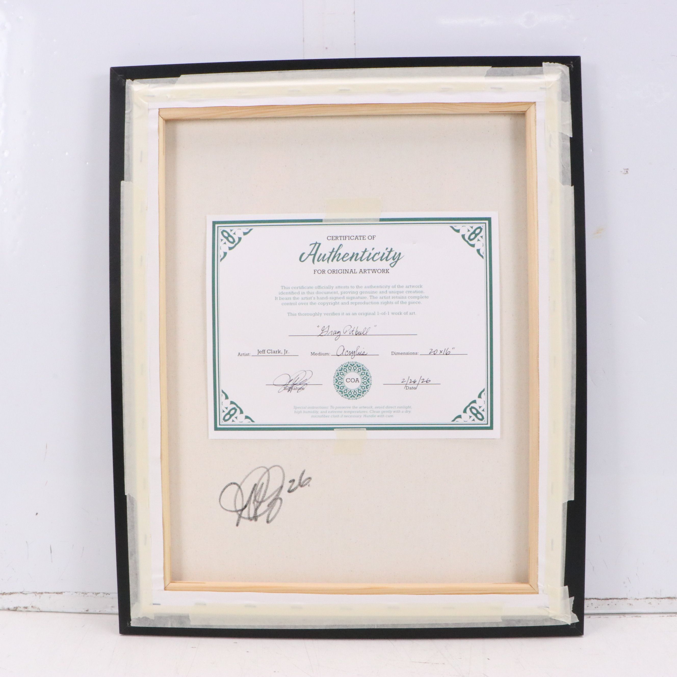 Jeff Clark, Jr. Acrylic Painting "Gray Pit Bull," 2026