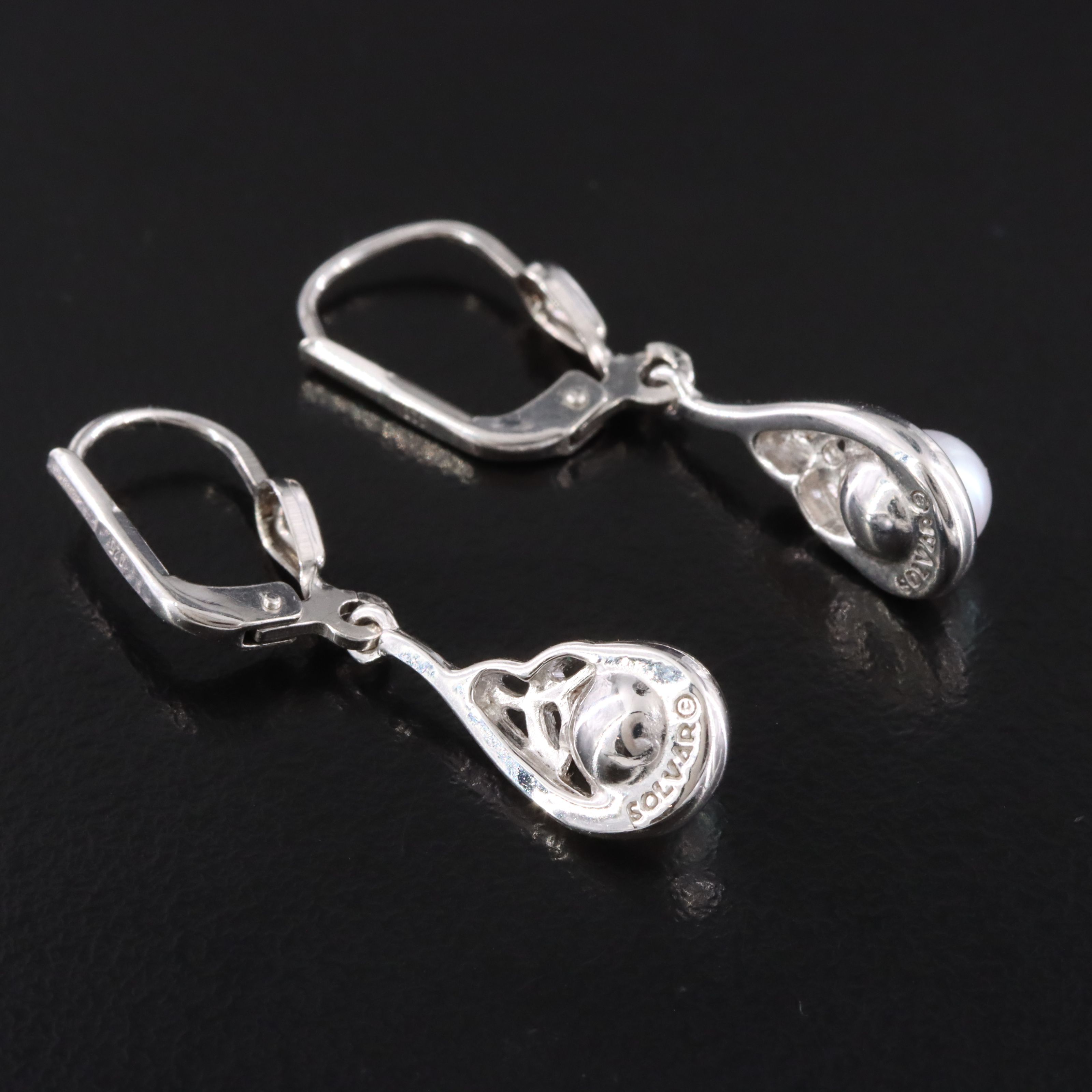 Sterling Pearl Triquetra Celtic Knot Earrings