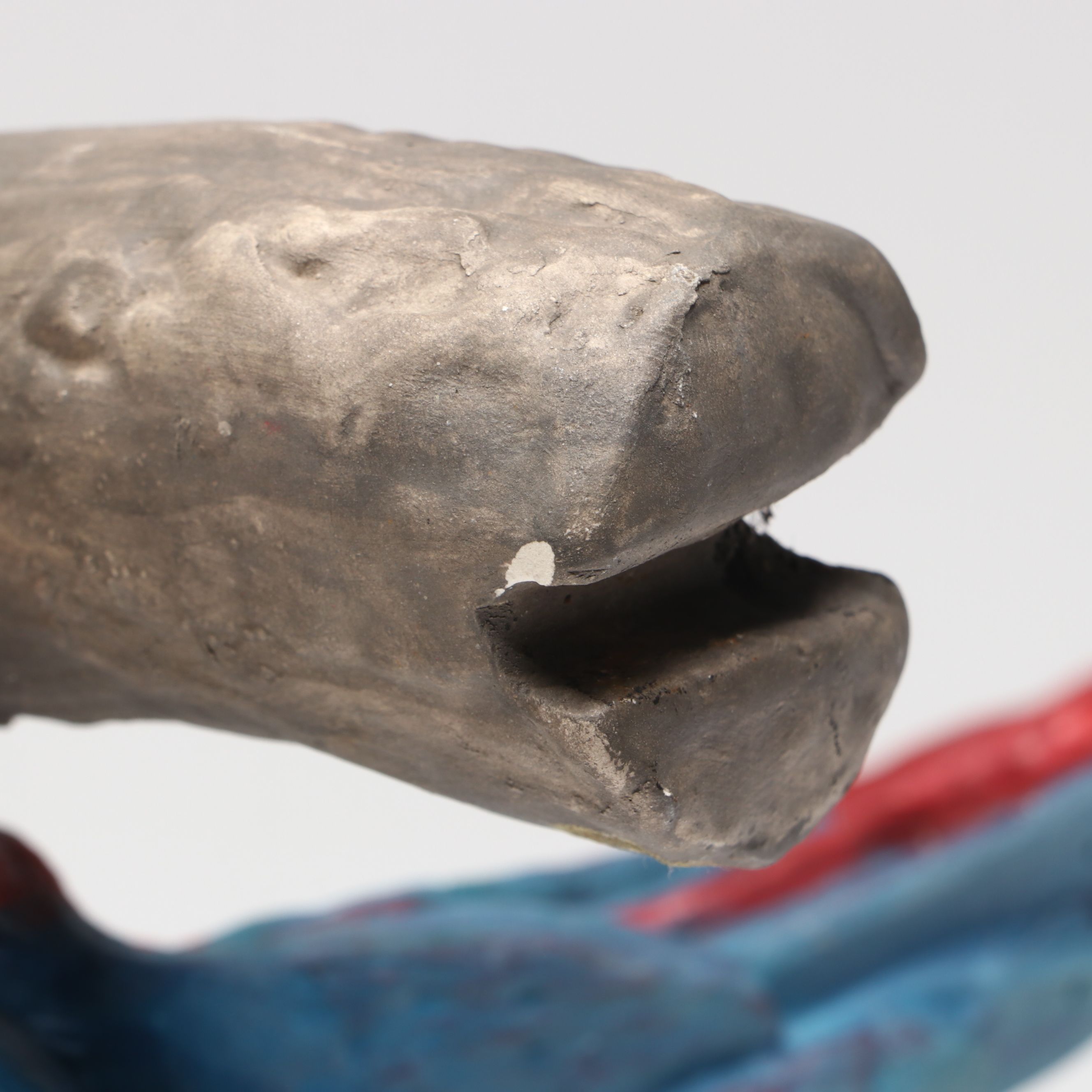 The Townsends' Ceramic Scarlet Macaw Figure with Hanging Metal Perch