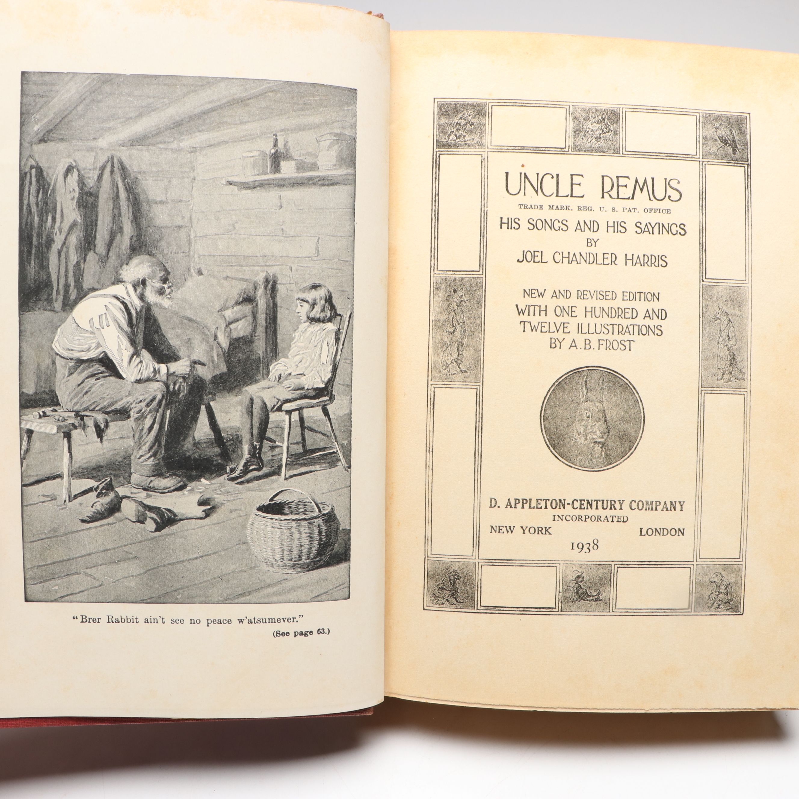 "Uncle Remus: His Songs and His Sayings" by Joel Chandler Harris, 1938