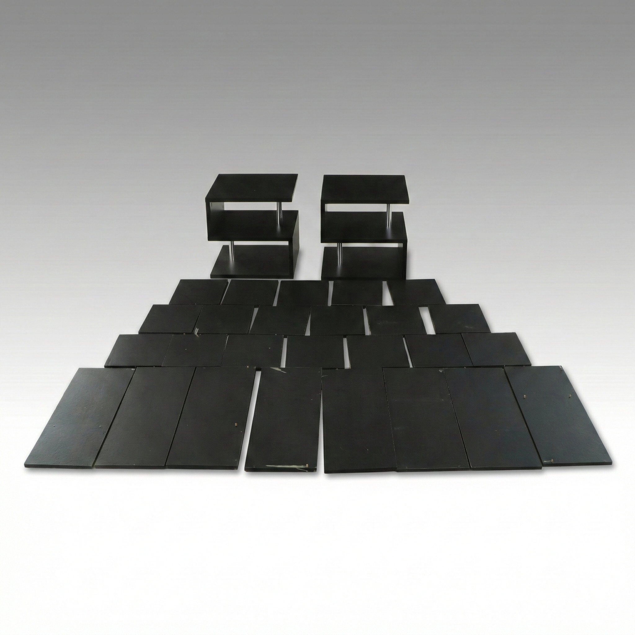 Contemporary Black Geometric Shelving
