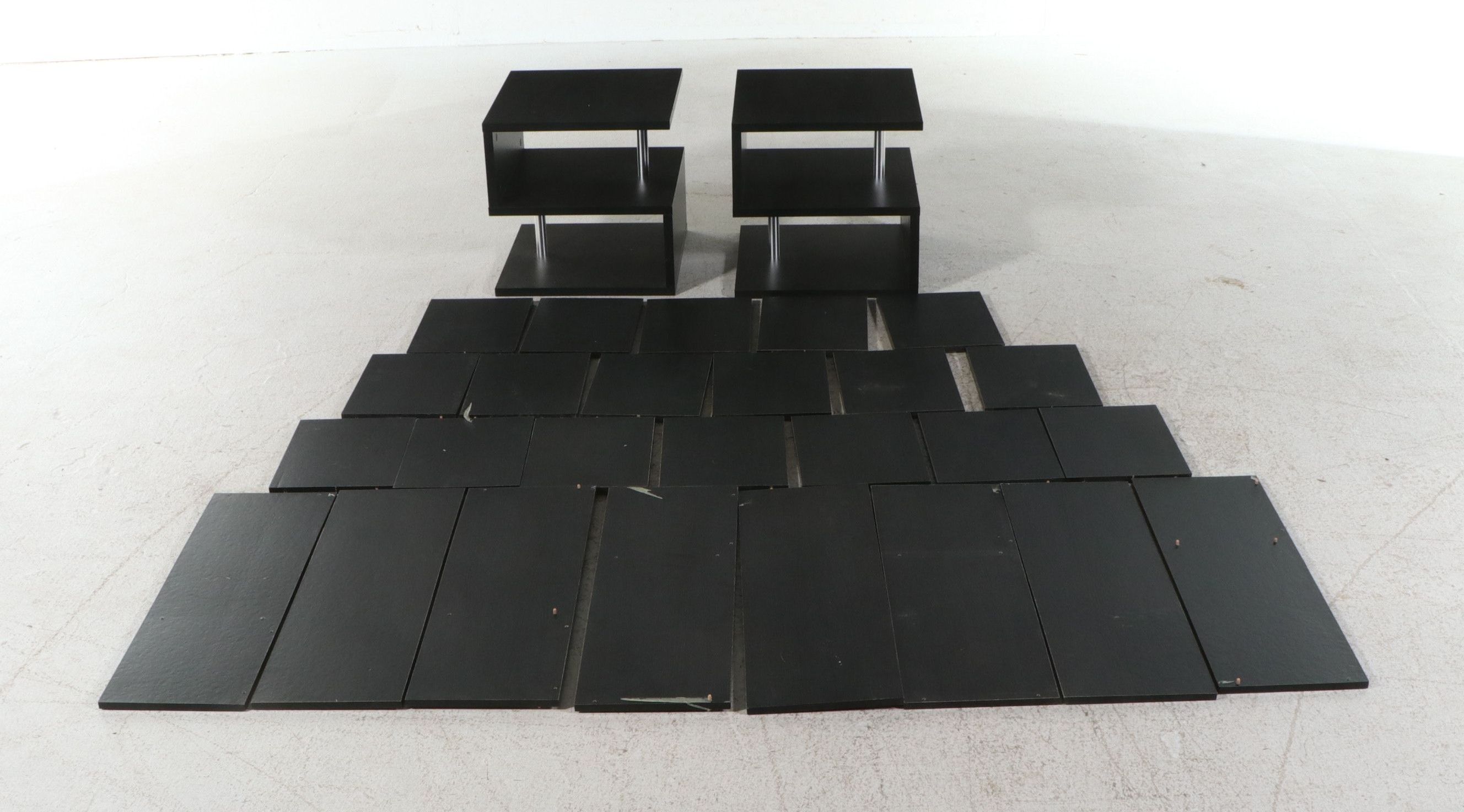 Contemporary Black Geometric Shelving