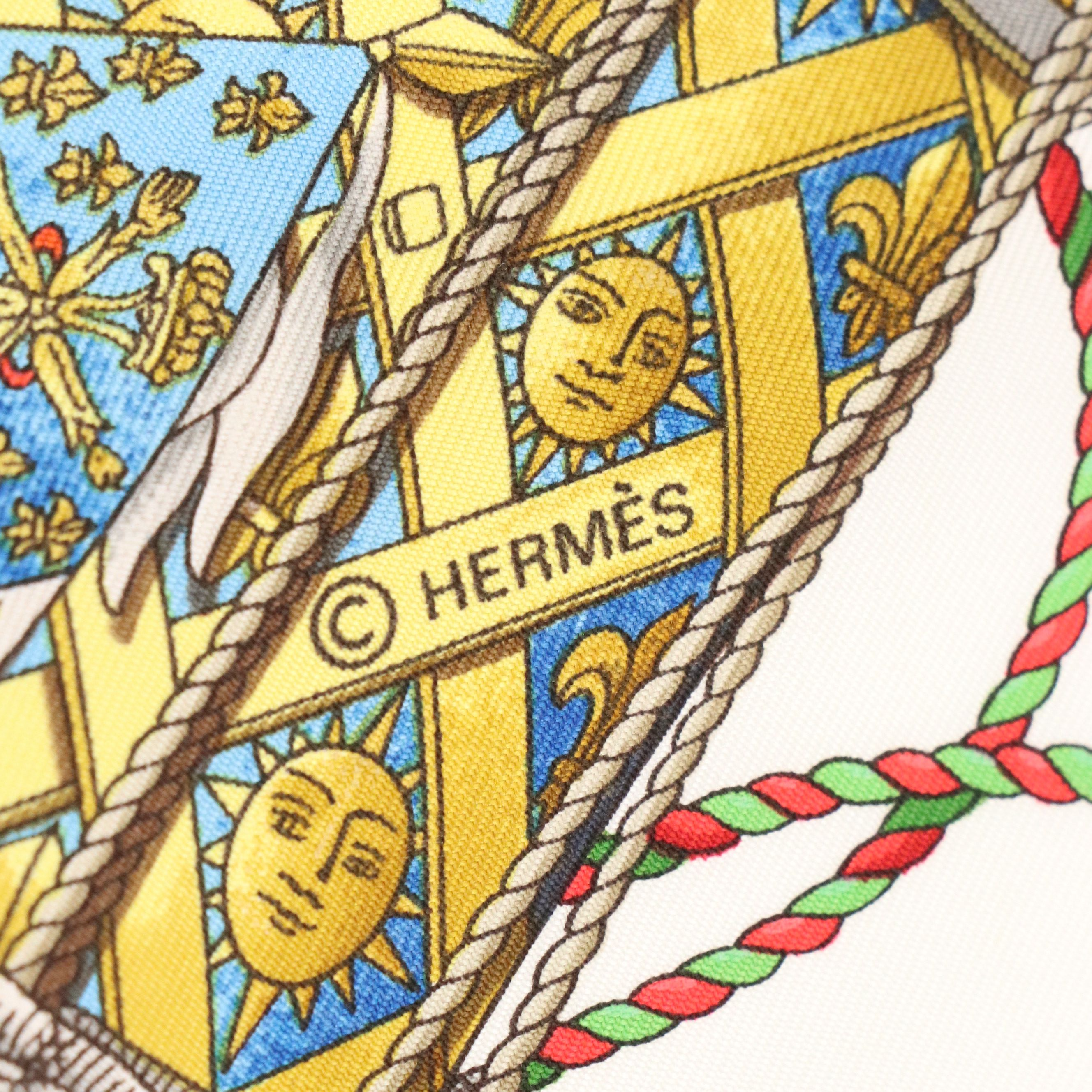Hermès "Les Tambours" Silk Twill Scarf