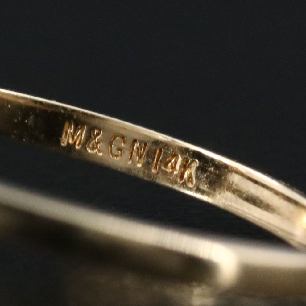 14K Black Onyx and Diamond Vine Ring