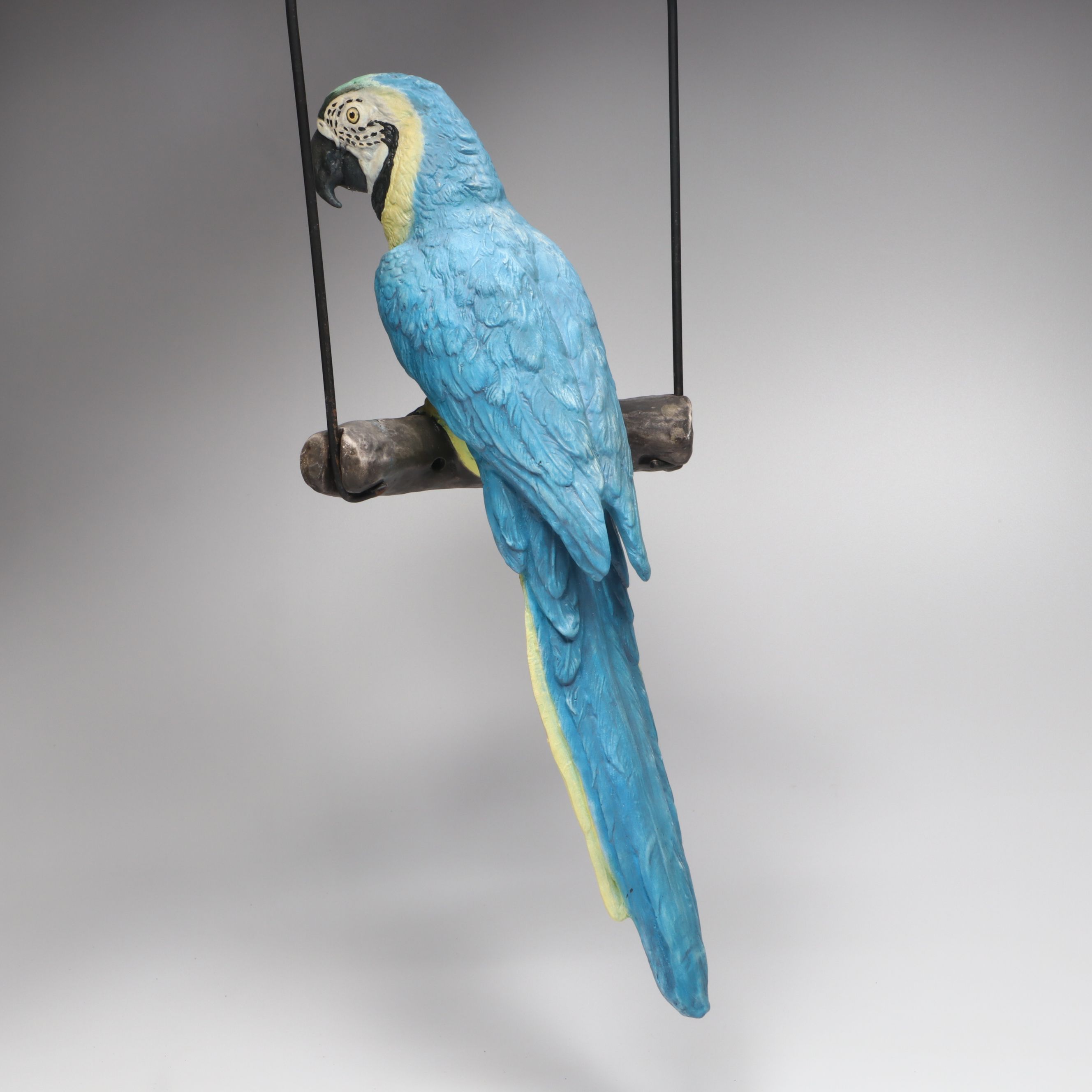 The Townsends' Ceramic Macaw Figure with Hanging Metal Perch