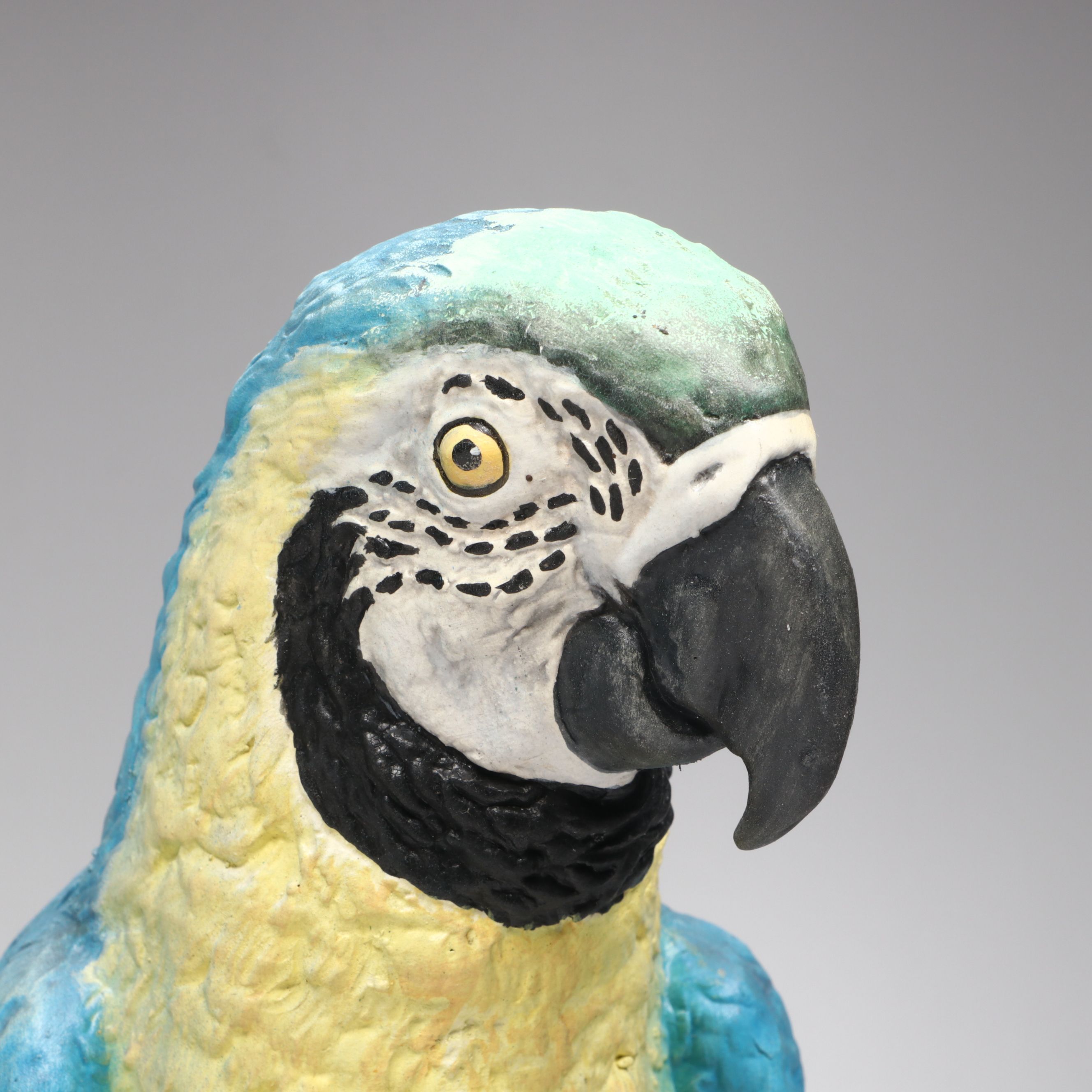 The Townsends' Ceramic Macaw Figure with Hanging Metal Perch
